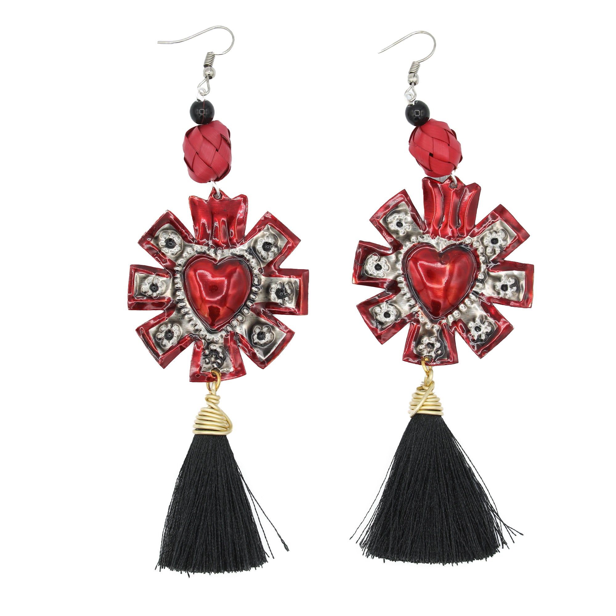 Elisa Milagro with One Tassel Mexican Statement Earrings