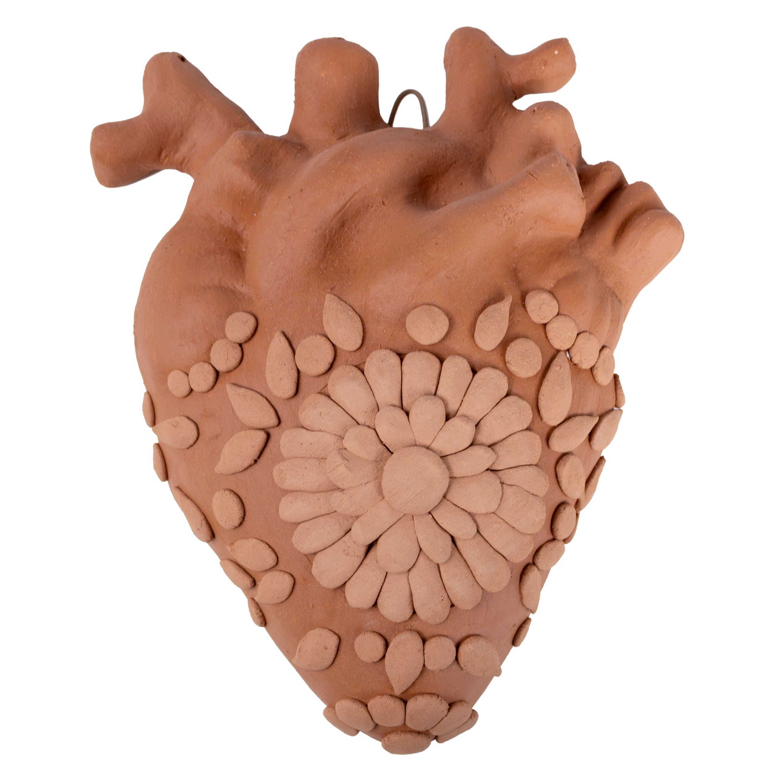 Mi Corazón de Flor Barro Pigmentado Heart Clay Wall Art