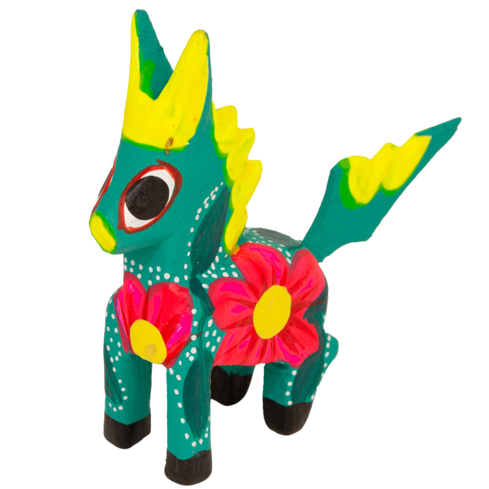 Hand Painted Donkey Wooden Figurine