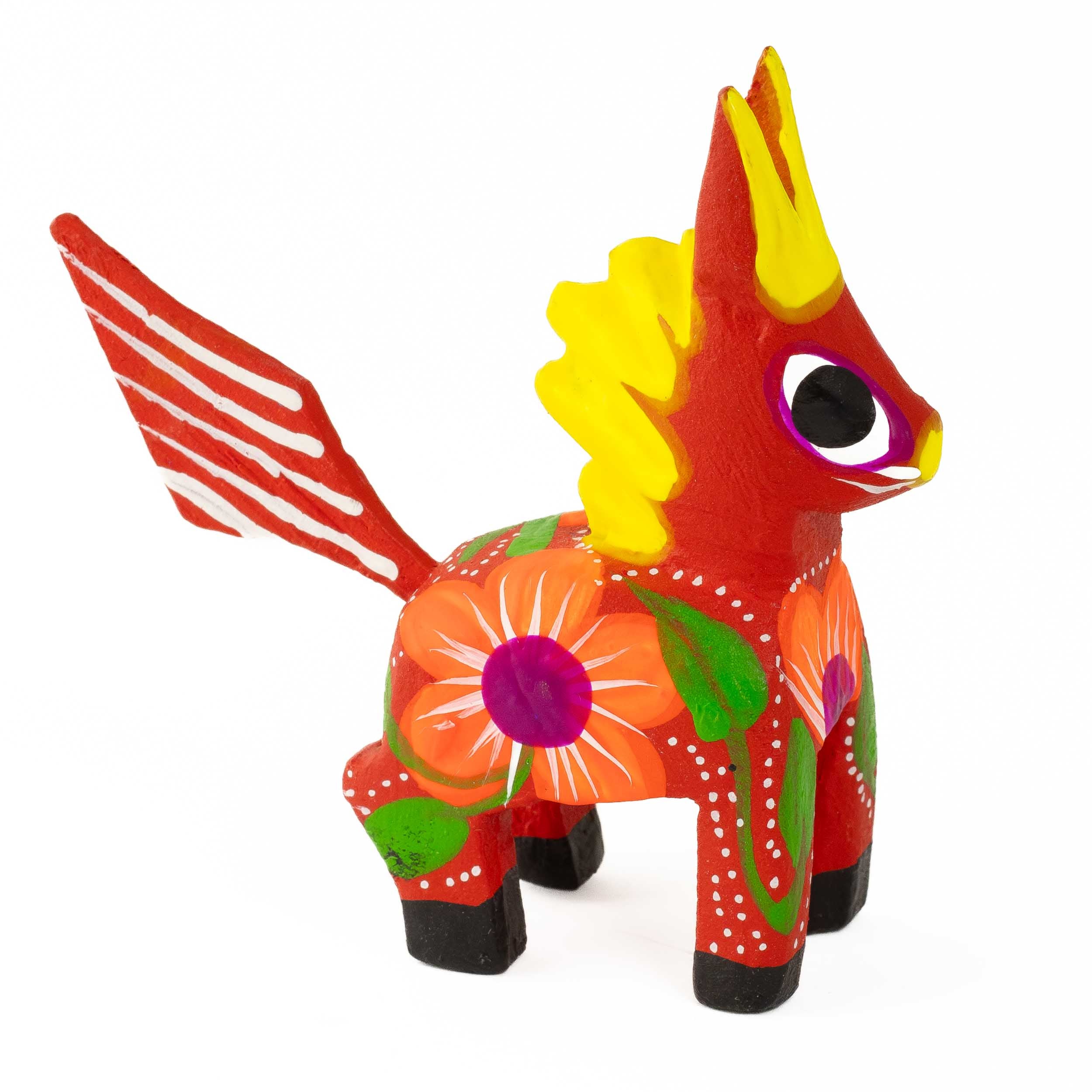 Hand Painted Donkey Wooden Figurine