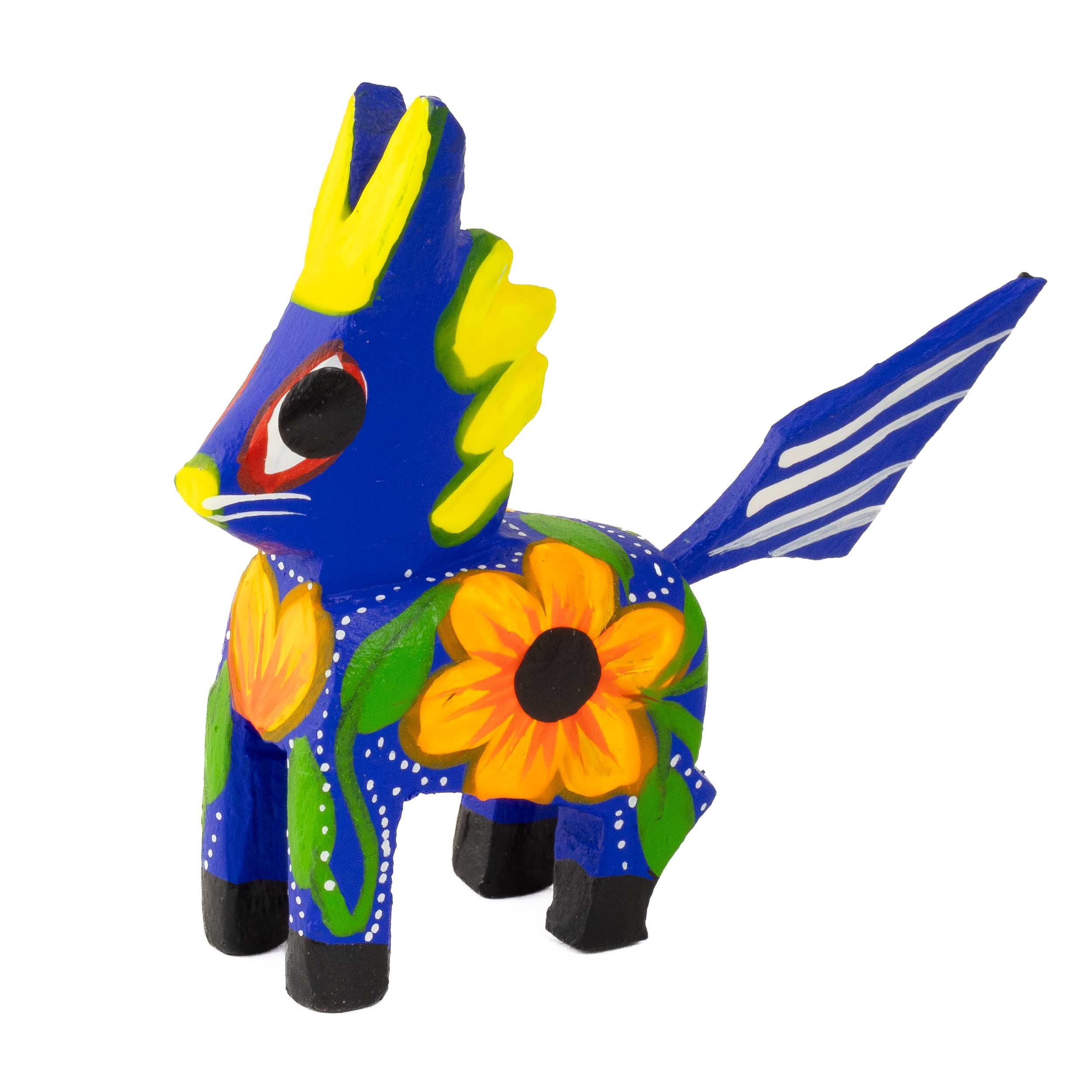 Hand Painted Donkey Wooden Figurine