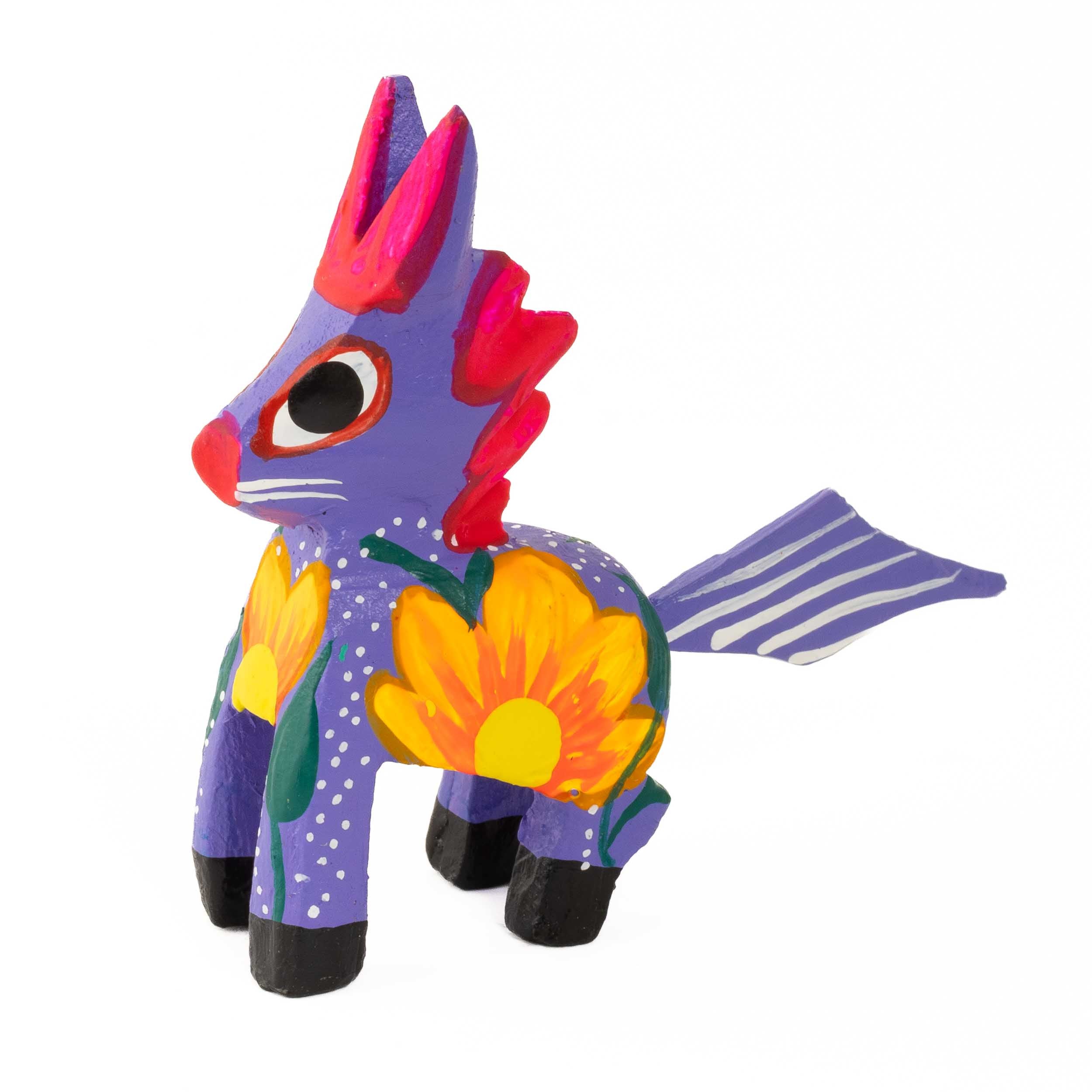 Hand Painted Donkey Wooden Figurine