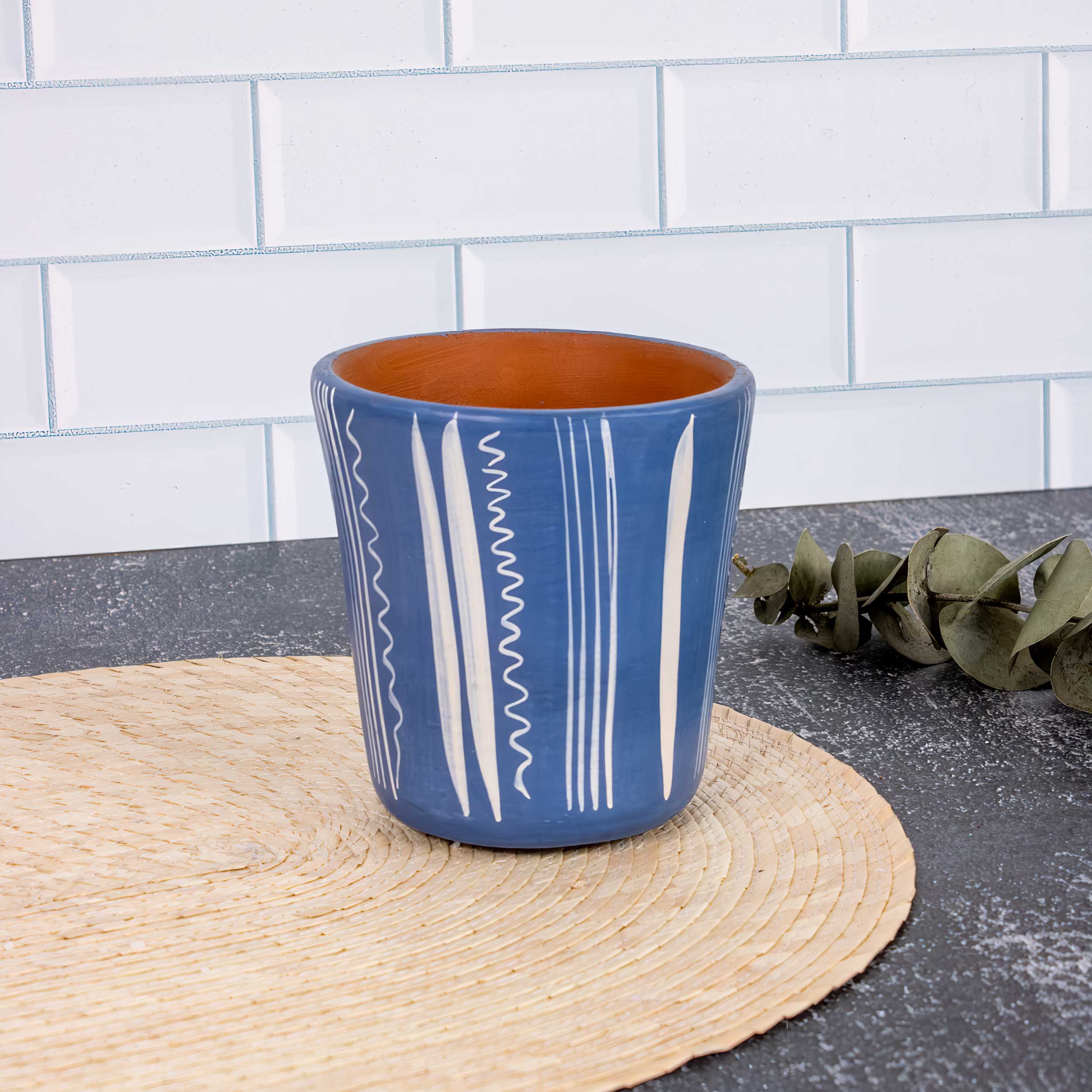 Huancito Hand-Painted Lineas Clay Cup