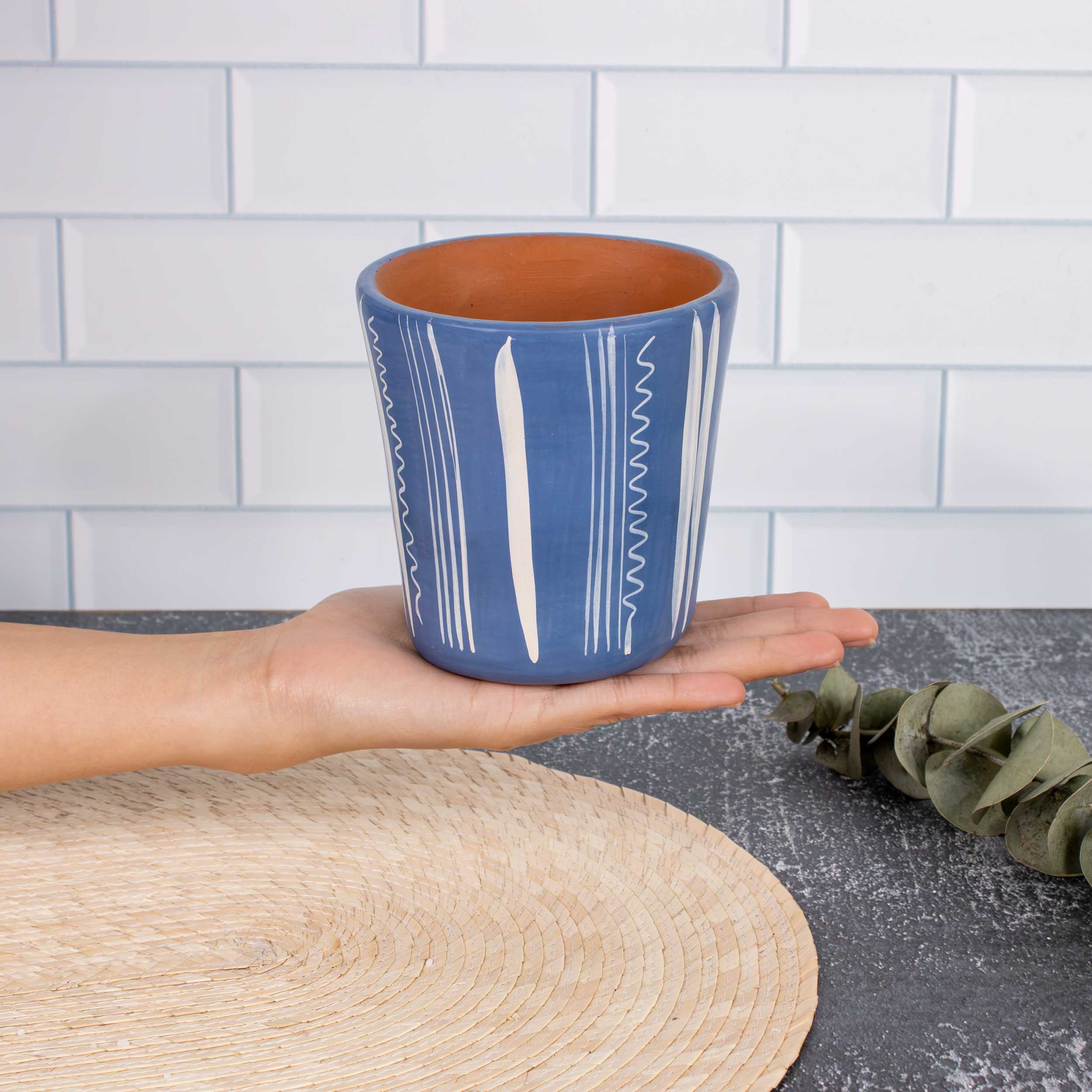 Huancito Hand-Painted Lineas Clay Cup