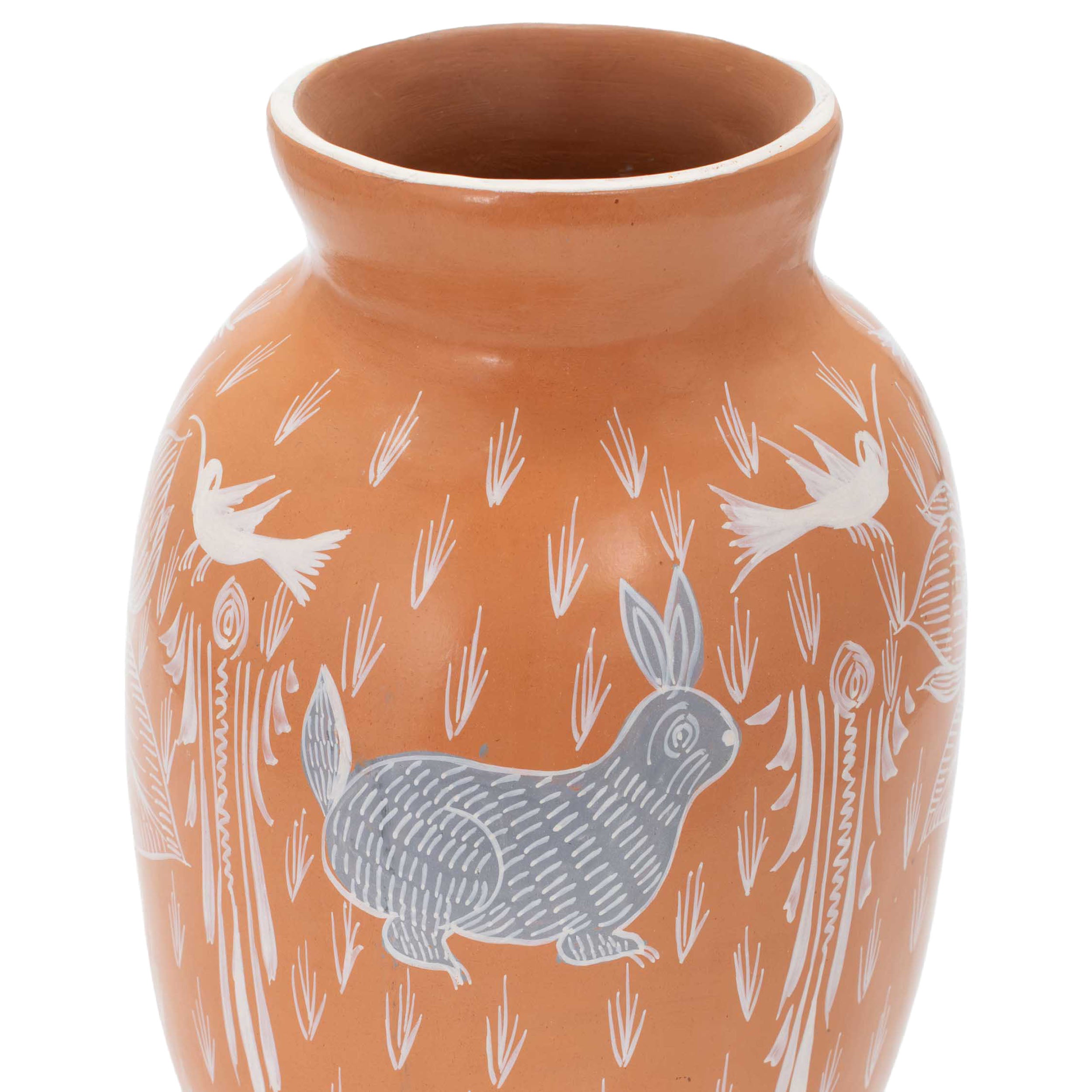 Huancito Hand-Painted Awani Conejo Floral Vase