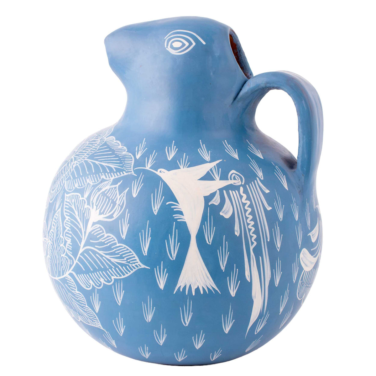 Huancito Hand-Painted Clay Bird Jug