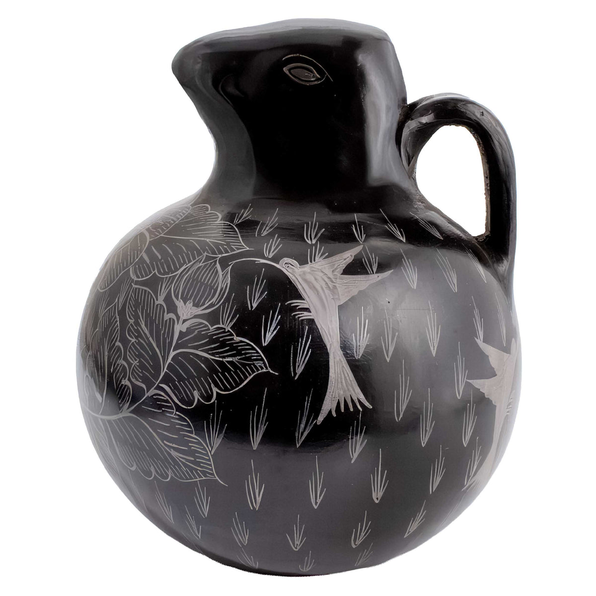 Huancito Hand-Painted Clay Bird Jug