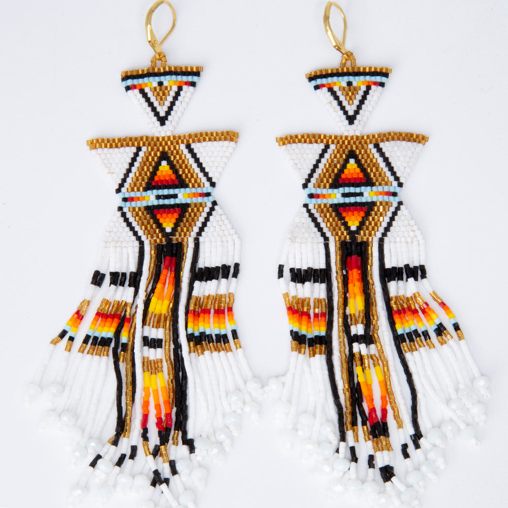 Näbia Wixárika Beaded Statement Earrings