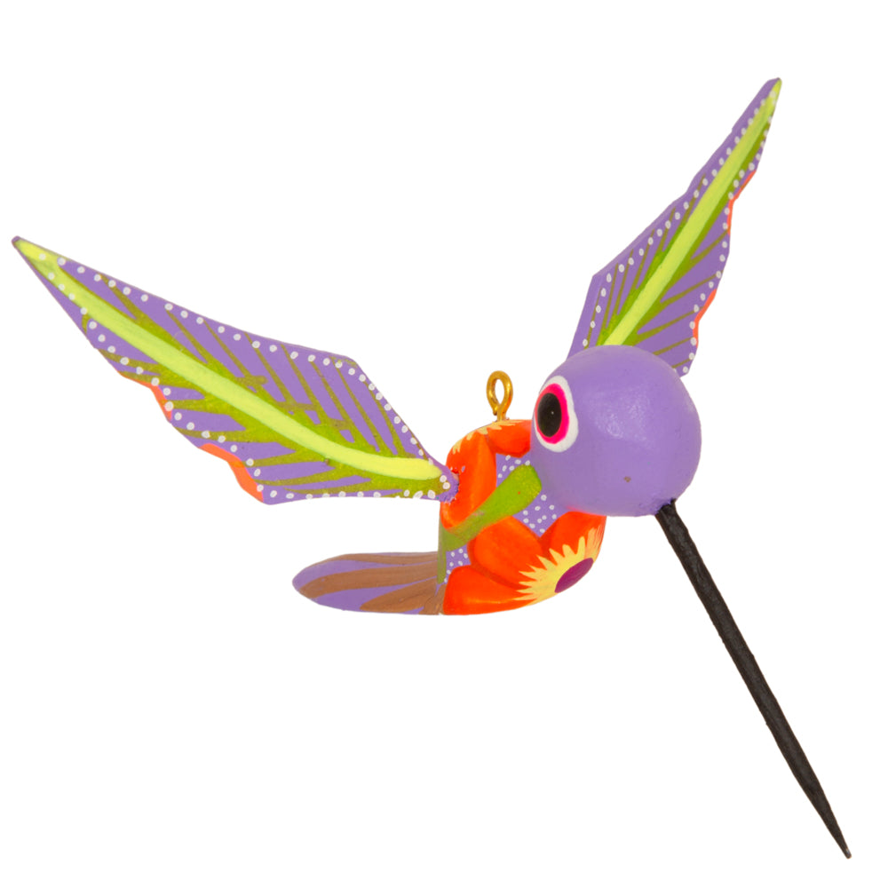 Hand Painted Hummingbird Wooden Figurine