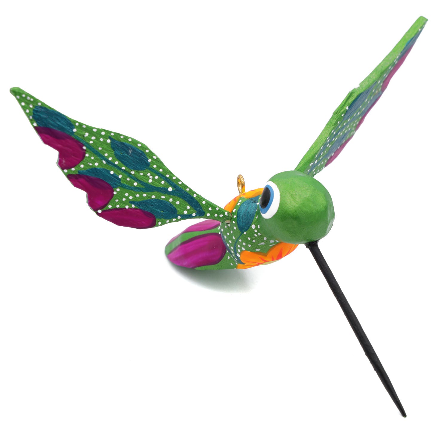 Hand Painted Hummingbird Wooden Figurine | Lolo Mexican Mercadito