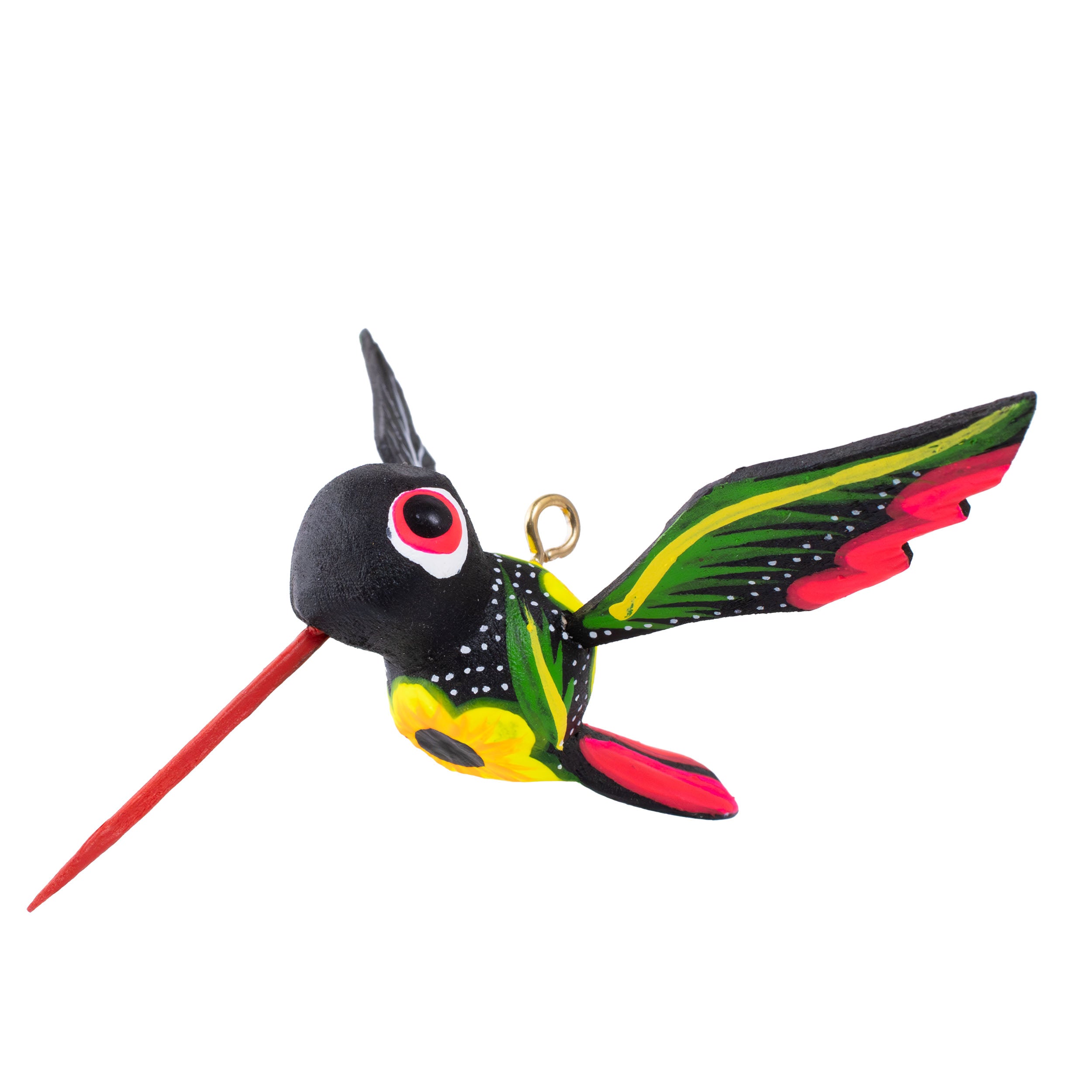 Hand Painted Hummingbird Wooden Figurine