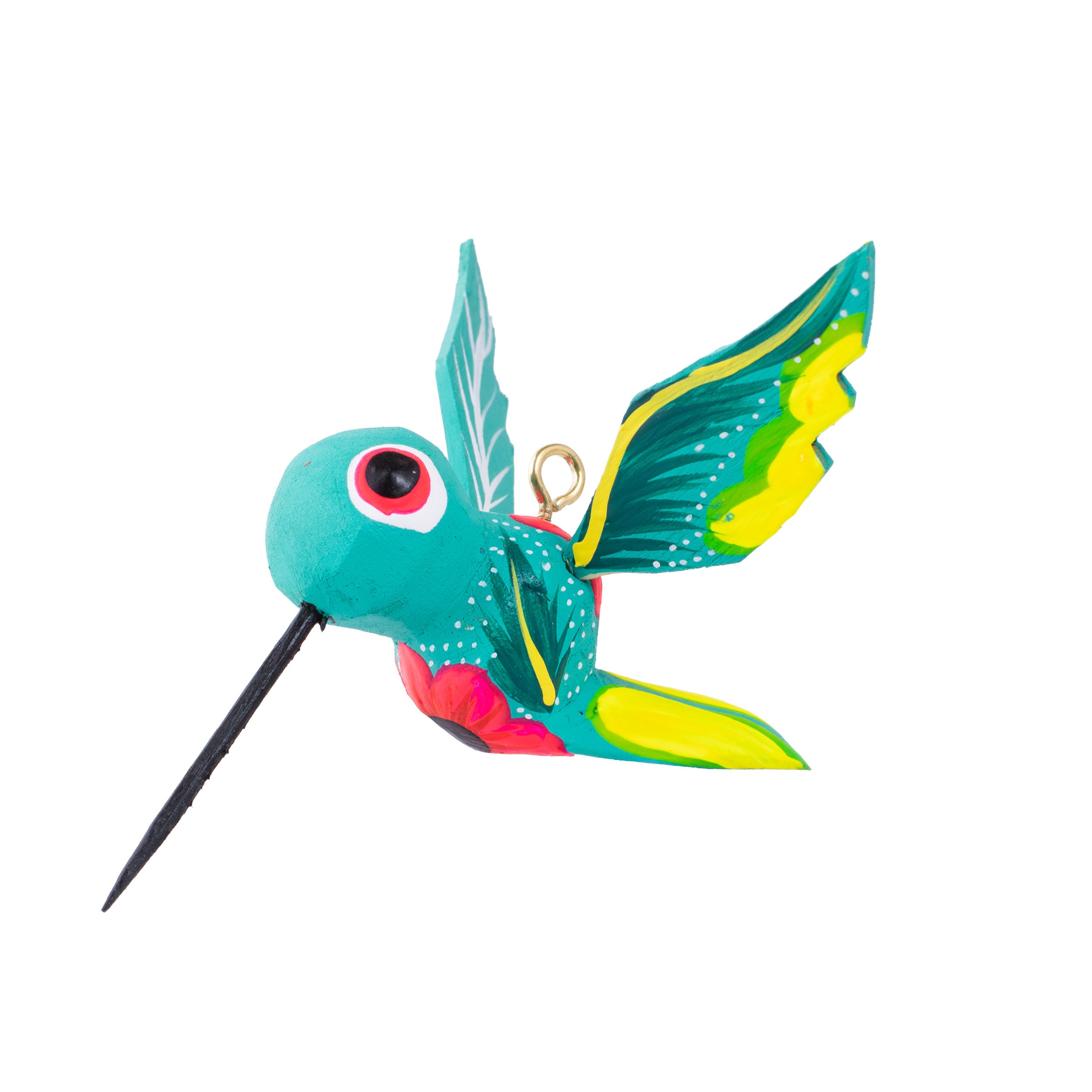 Hand Painted Hummingbird Wooden Figurine