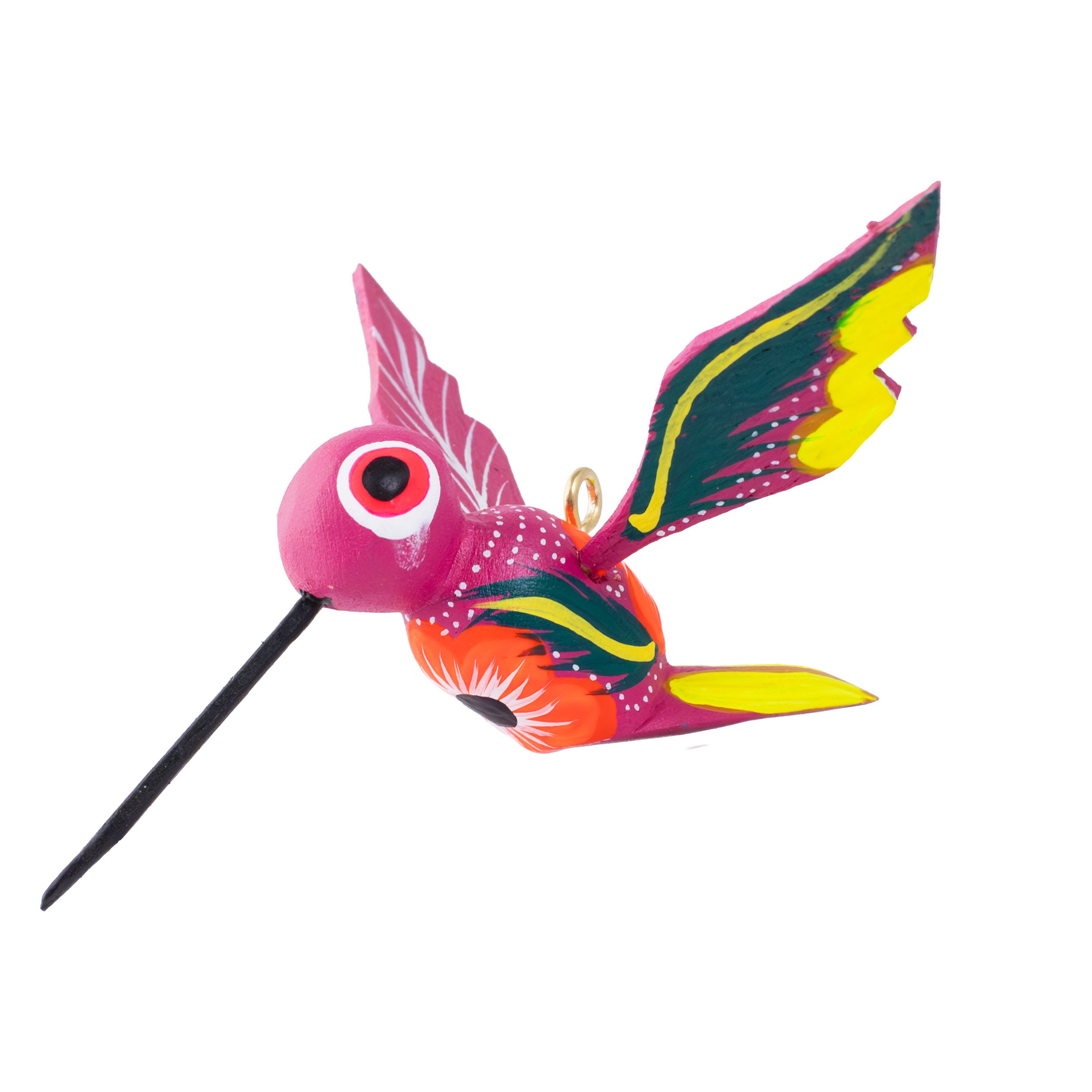 Hand Painted Hummingbird Wooden Figurine