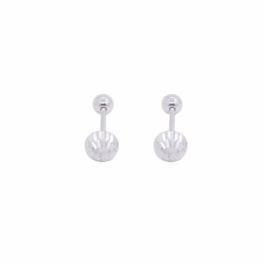 Sterling Silver Sparkling Half Sphere Stud Earrings