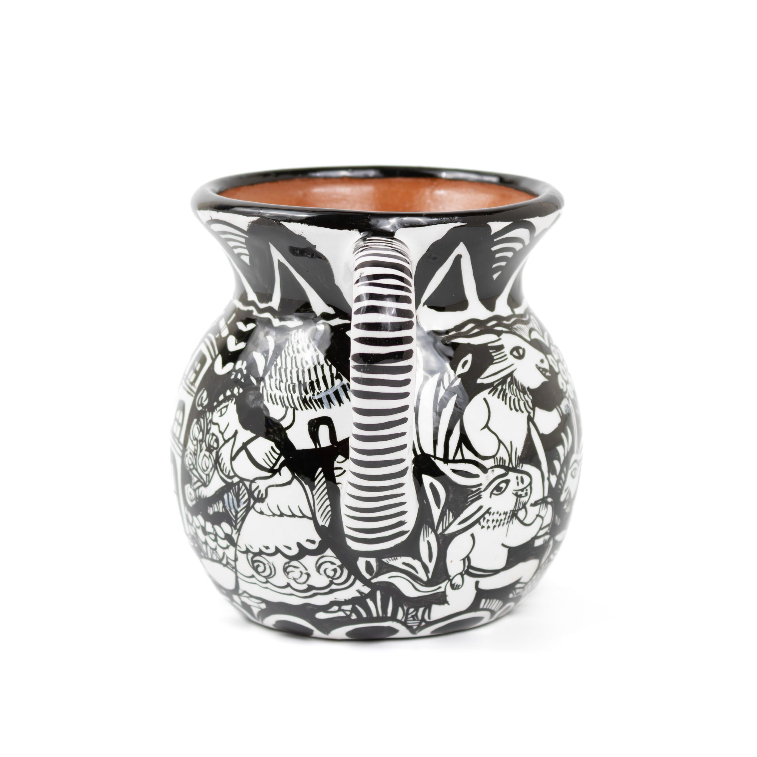 Black and White Storytelling Xalitla Clay Jarrito Mug