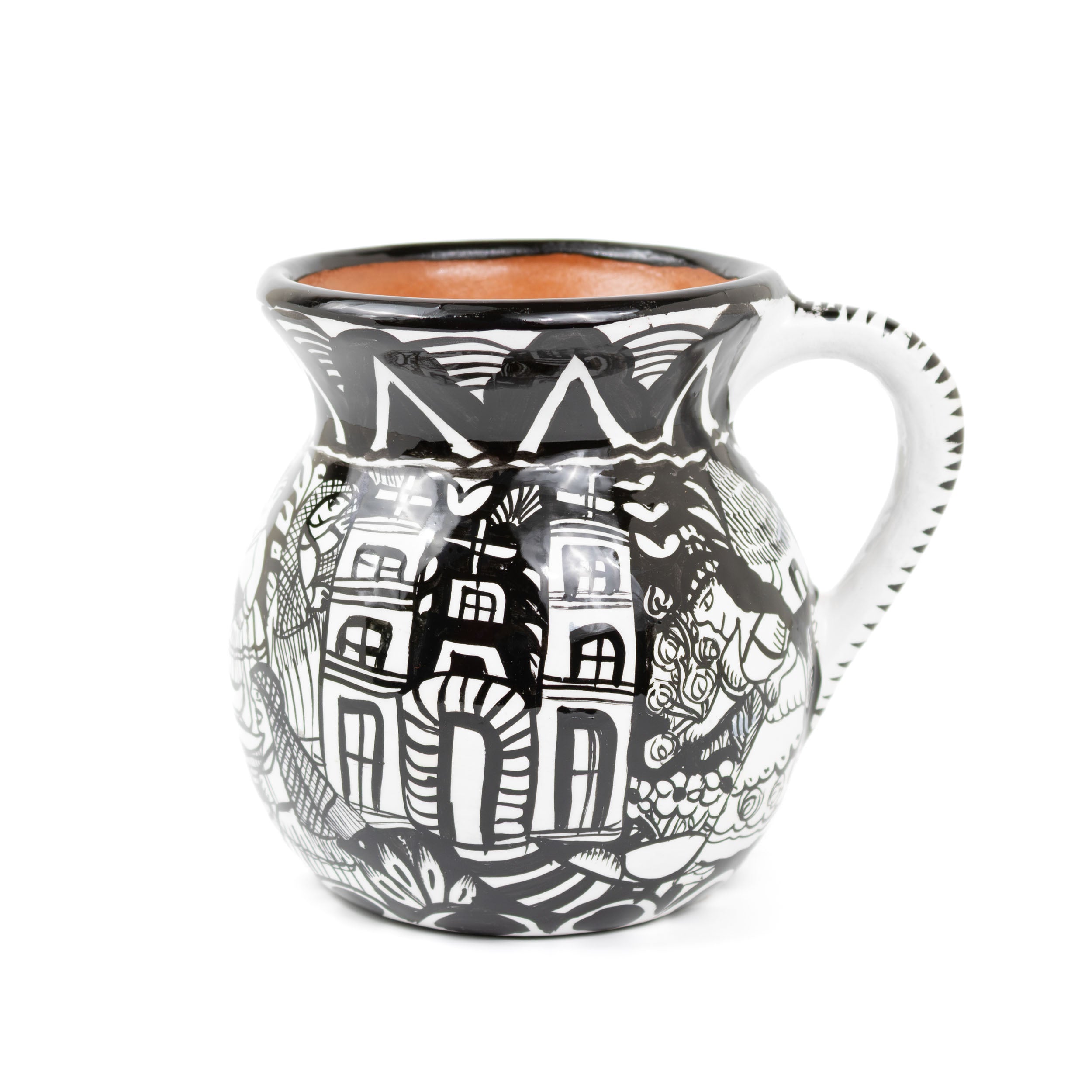 Black and White Storytelling Xalitla Clay Jarrito Mug