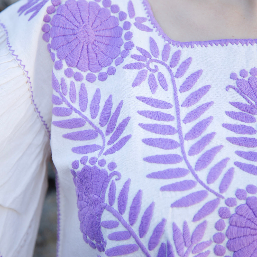 Carranza Flutter Sleeve Embroidered Cropped Blouse