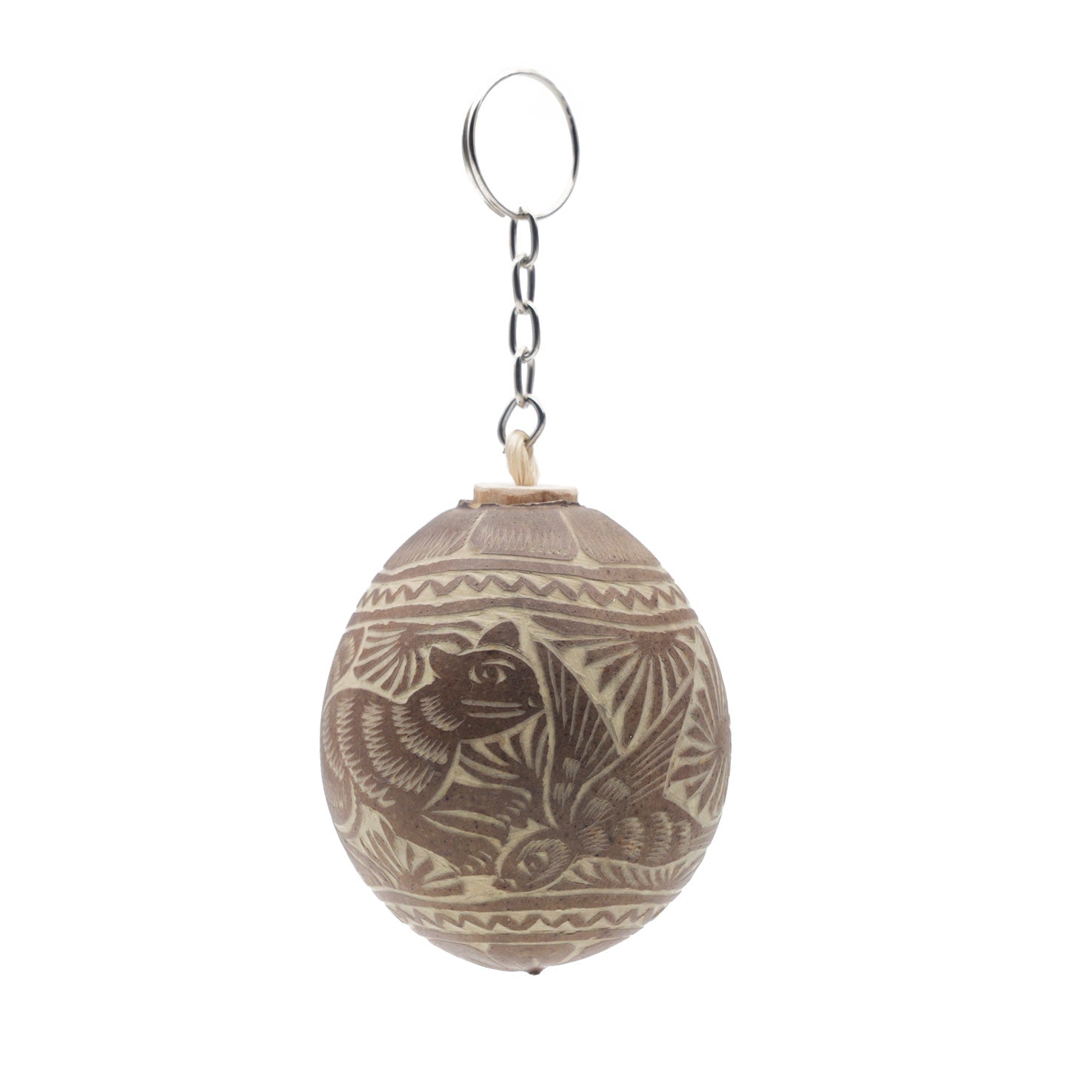 Hand-Carved Gourd, or Jícara Keychain