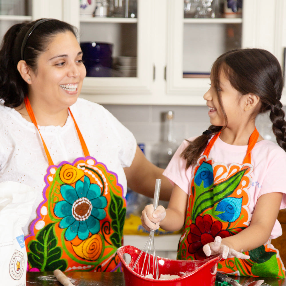 Kids Embroidered Floral Apron
