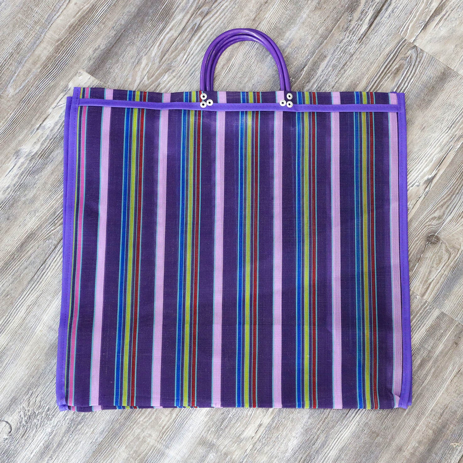 Mexican Handwoven shops Mercado Plastic Shopping Tote Bag - Large