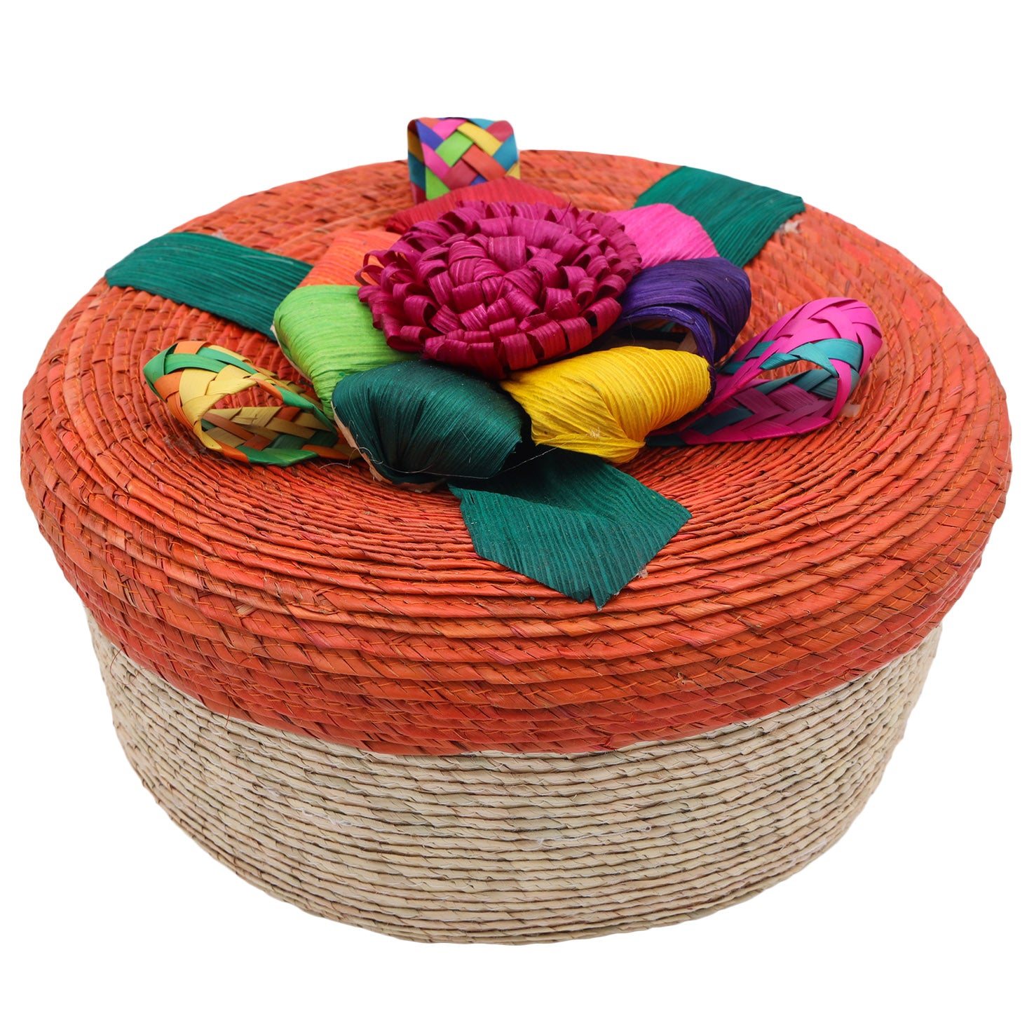 Palm Tortilla Basket with Flower