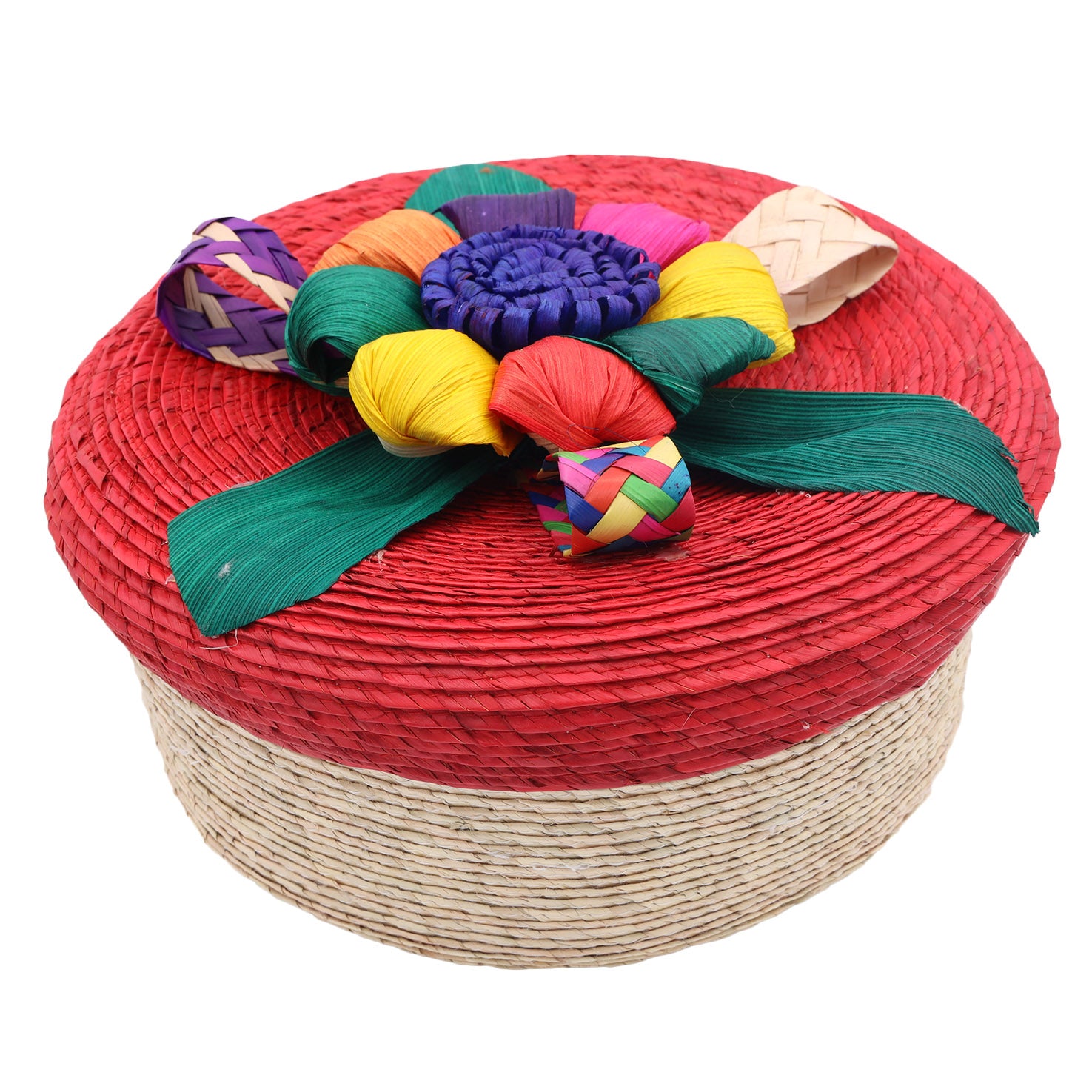 Palm Tortilla Basket with Flower