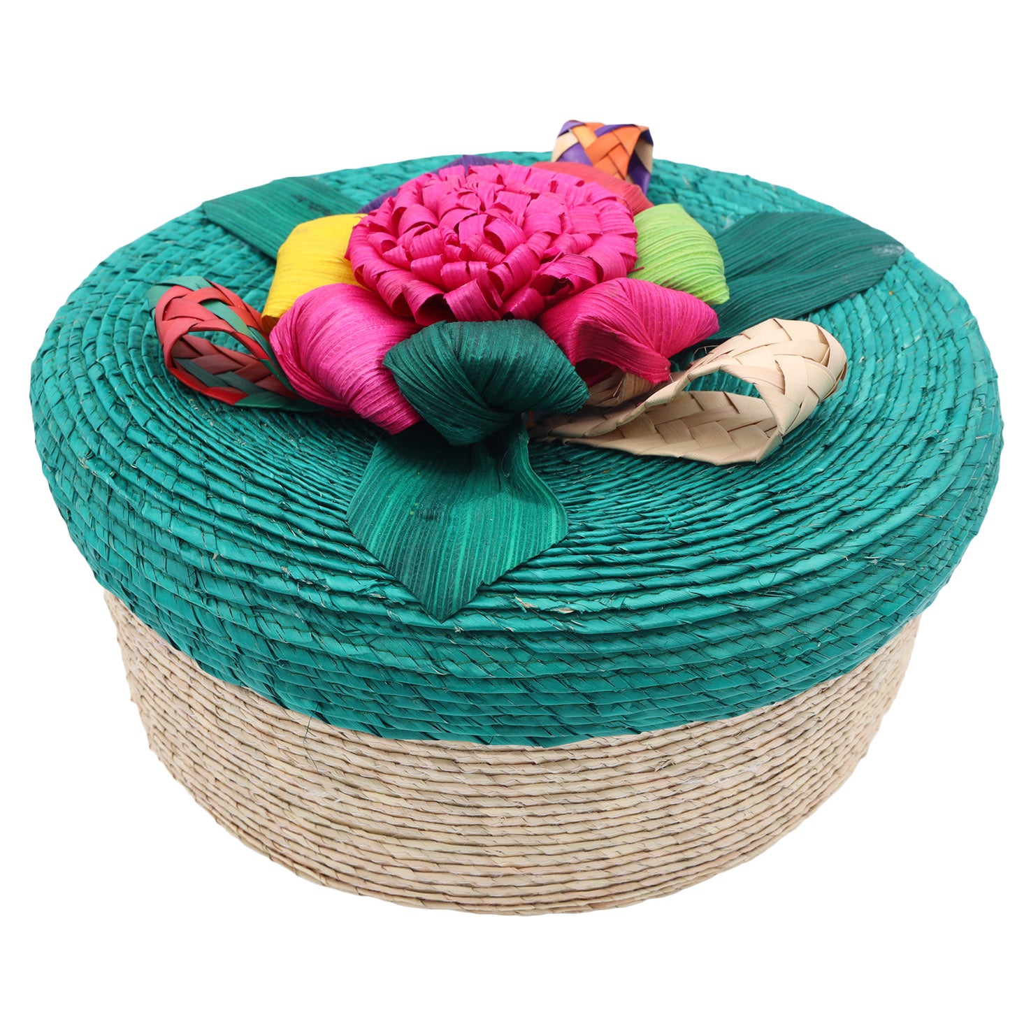 Palm Tortilla Basket with Flower