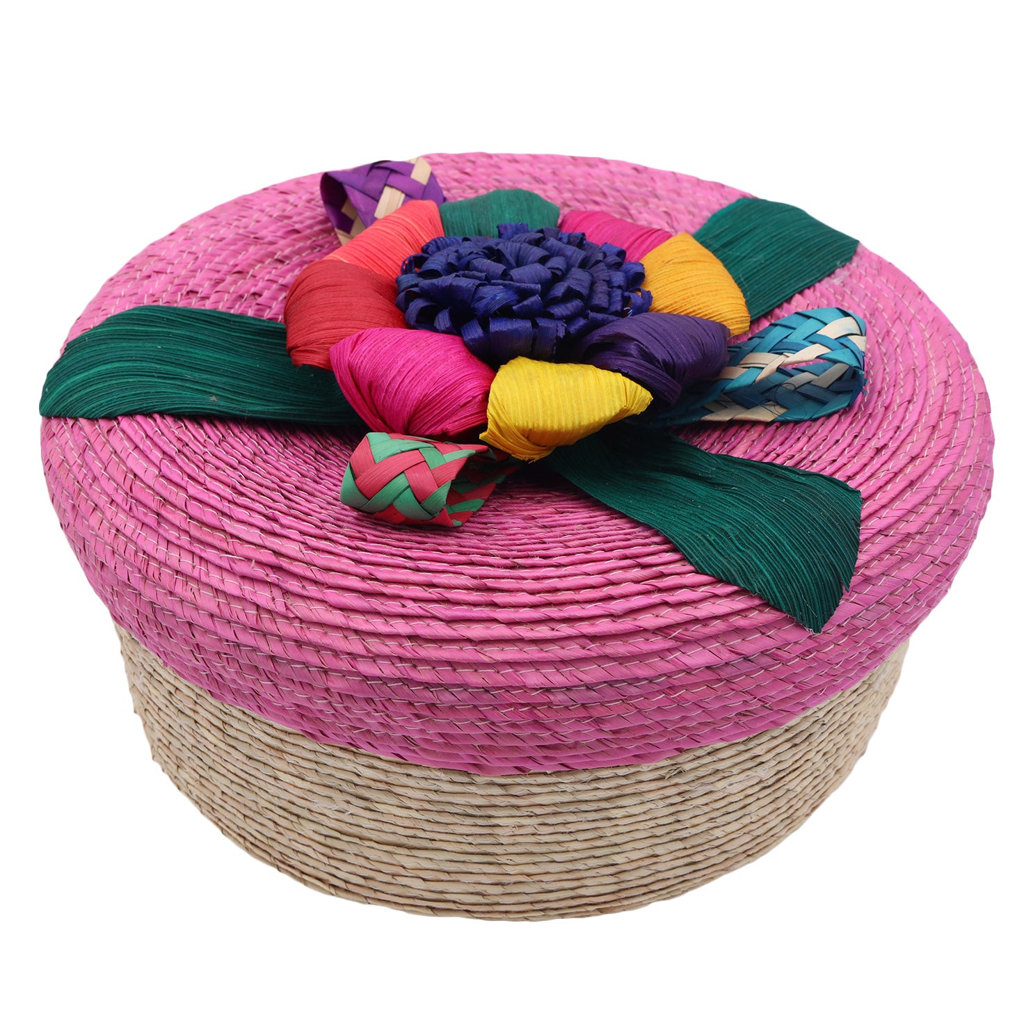 Palm Tortilla Basket with Flower