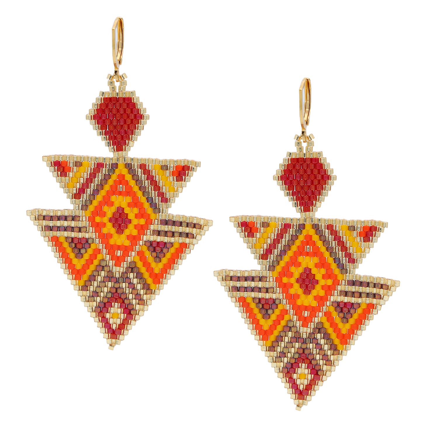 Vísi Wixárika Beaded Statement Earrings