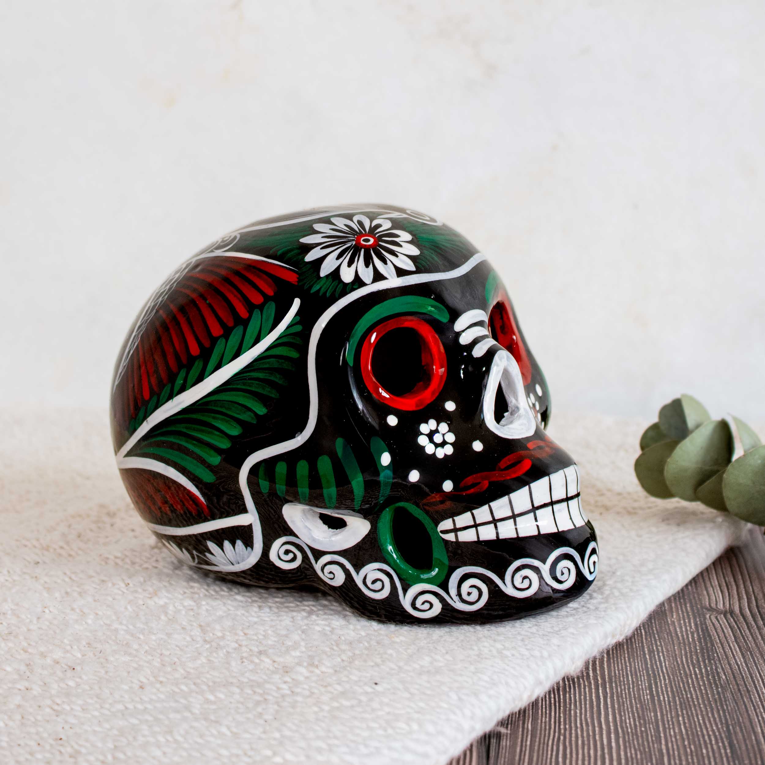 Hand Painted Xalitla Viva Mexico Sugar Skulls