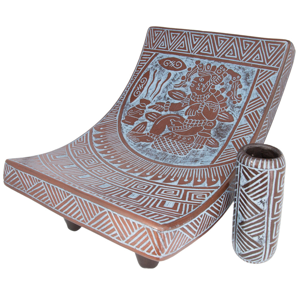 Zinapécuaro Cielo y Tierra Large Metate and Pestle Sculpture