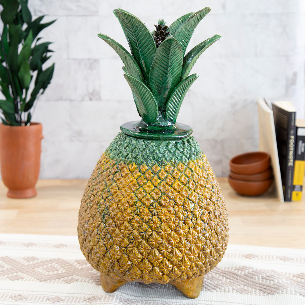 Piña Real 19" Decorative Pineapple Sculpture