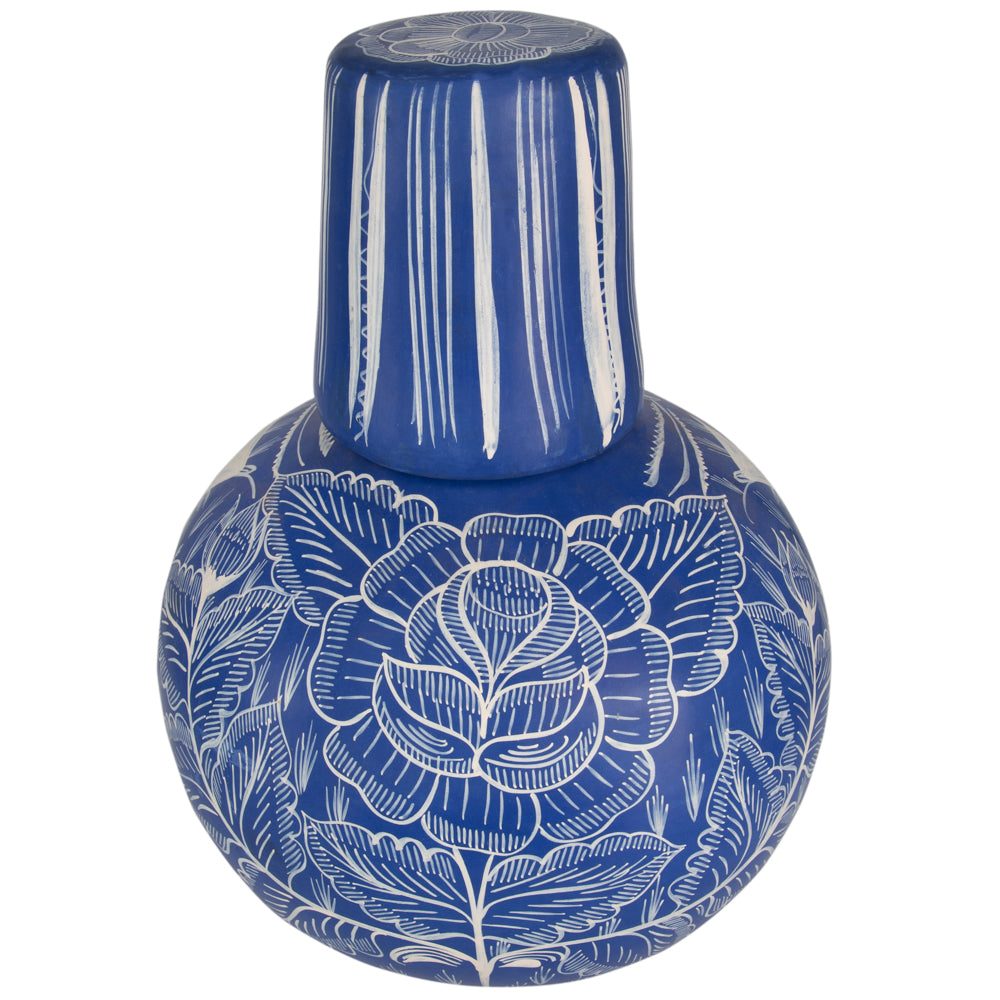 Huancito Large Floral Decanter & Cup Set