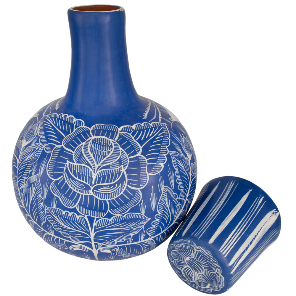 Huancito Large Floral Decanter & Cup Set