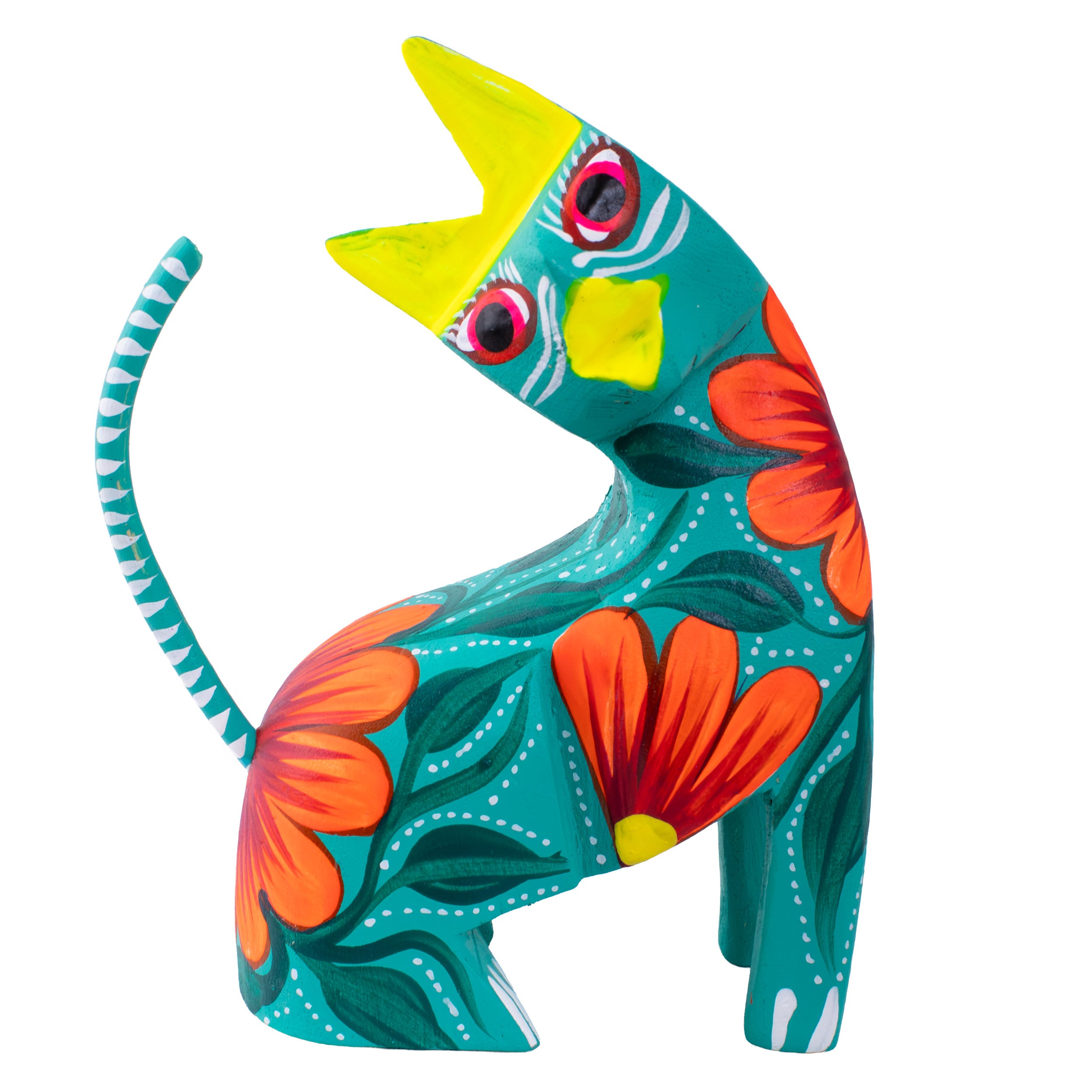 Hand Painted Neck Side Bend Cat | Lolo Mexican Mercadito