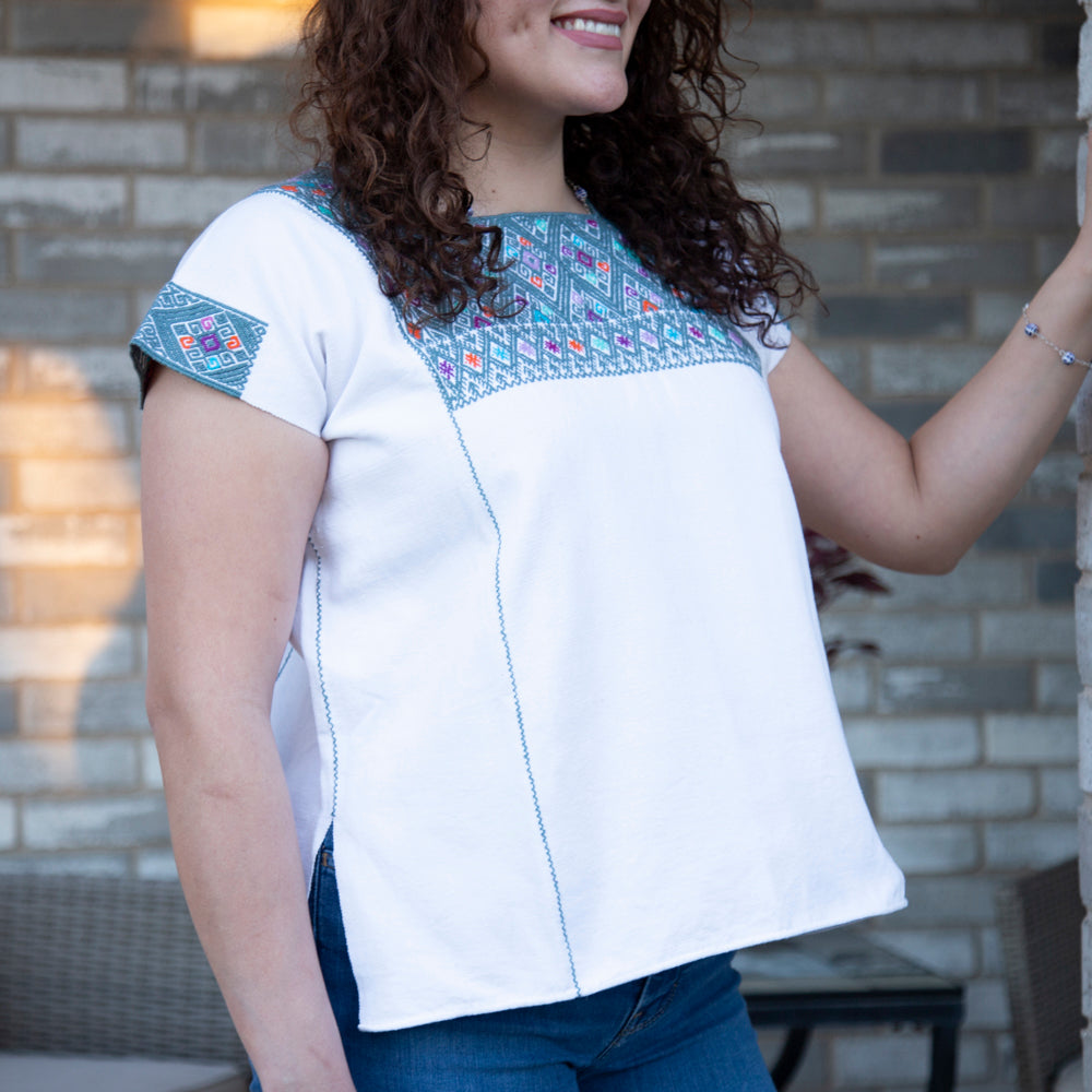 San Andrés Sun Woven Huipil Blouse