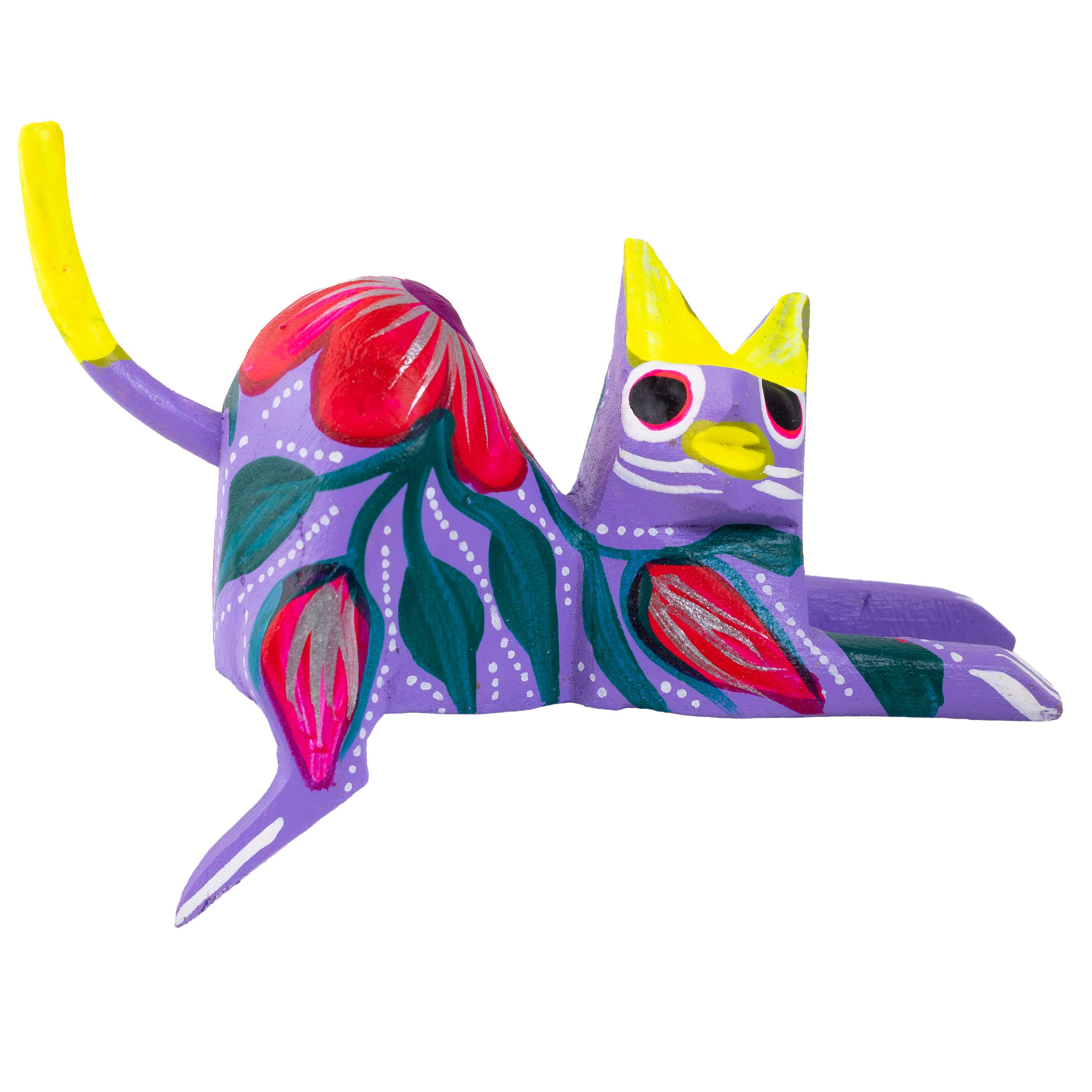 Hand Painted and Carved Hanging Cat Wooden Figurine Alebrije
