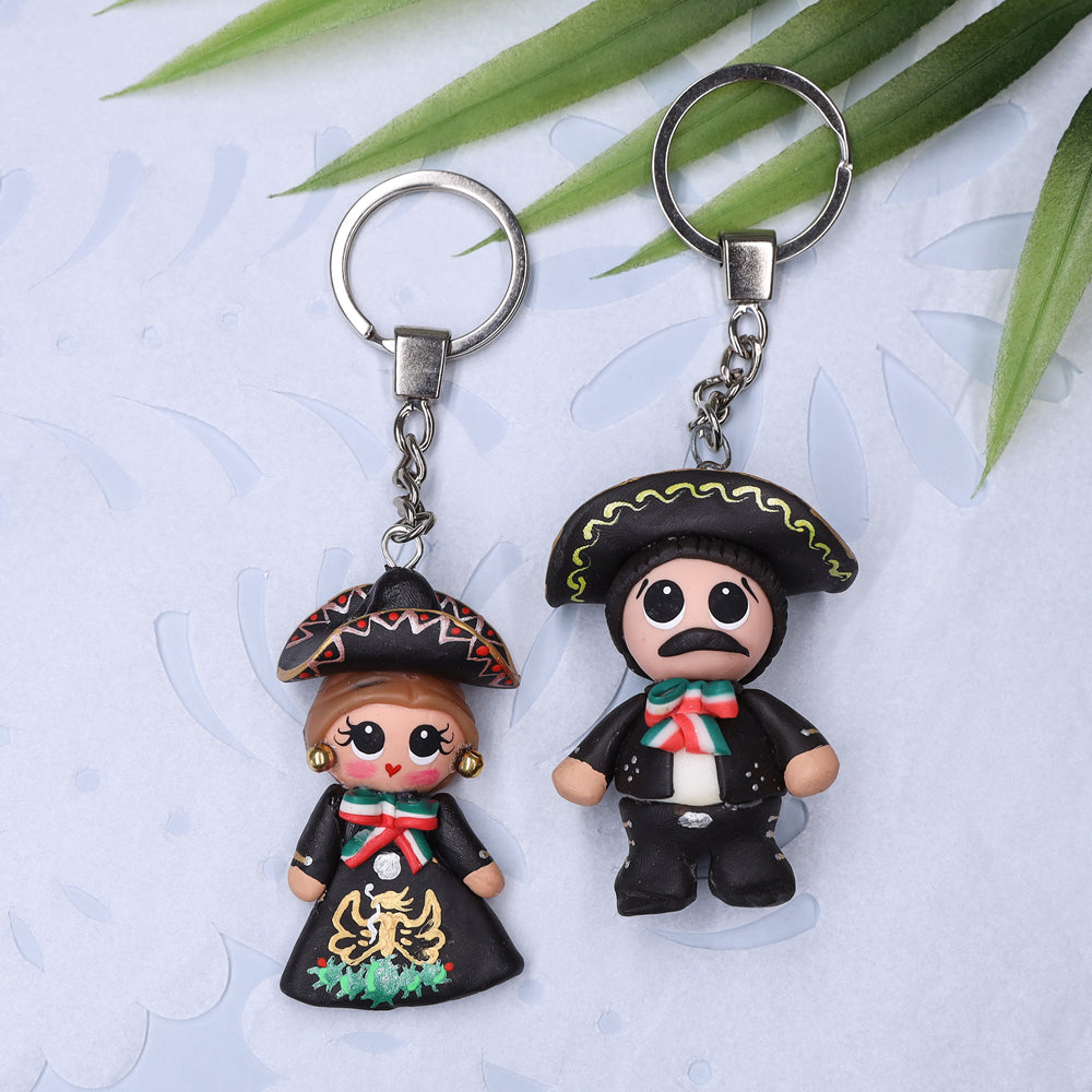 Cold Porcelain Clay Mariachi Keychain