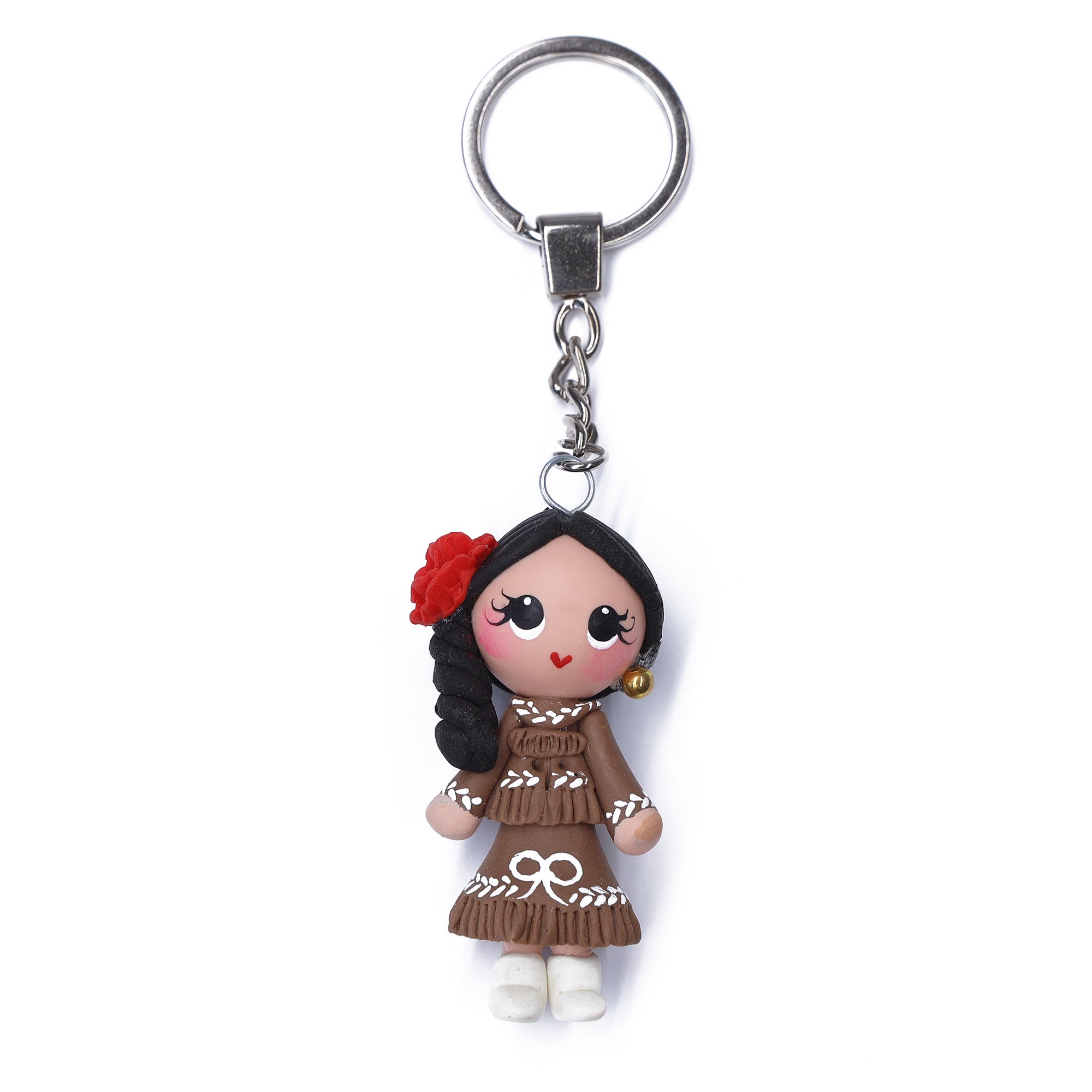 Cold Porcelain Clay Traditional Dresses Keychain