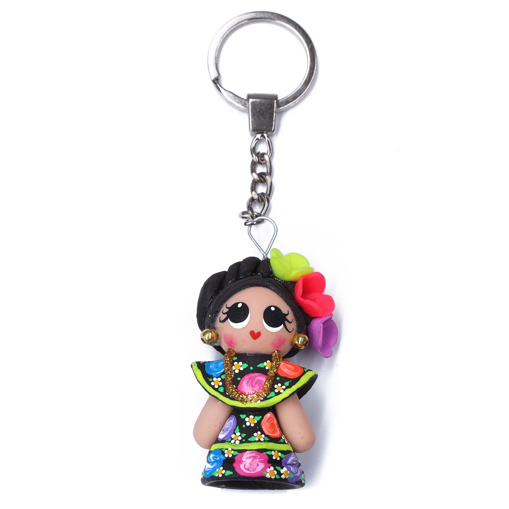 Cold Porcelain Clay Traditional Dresses Keychain