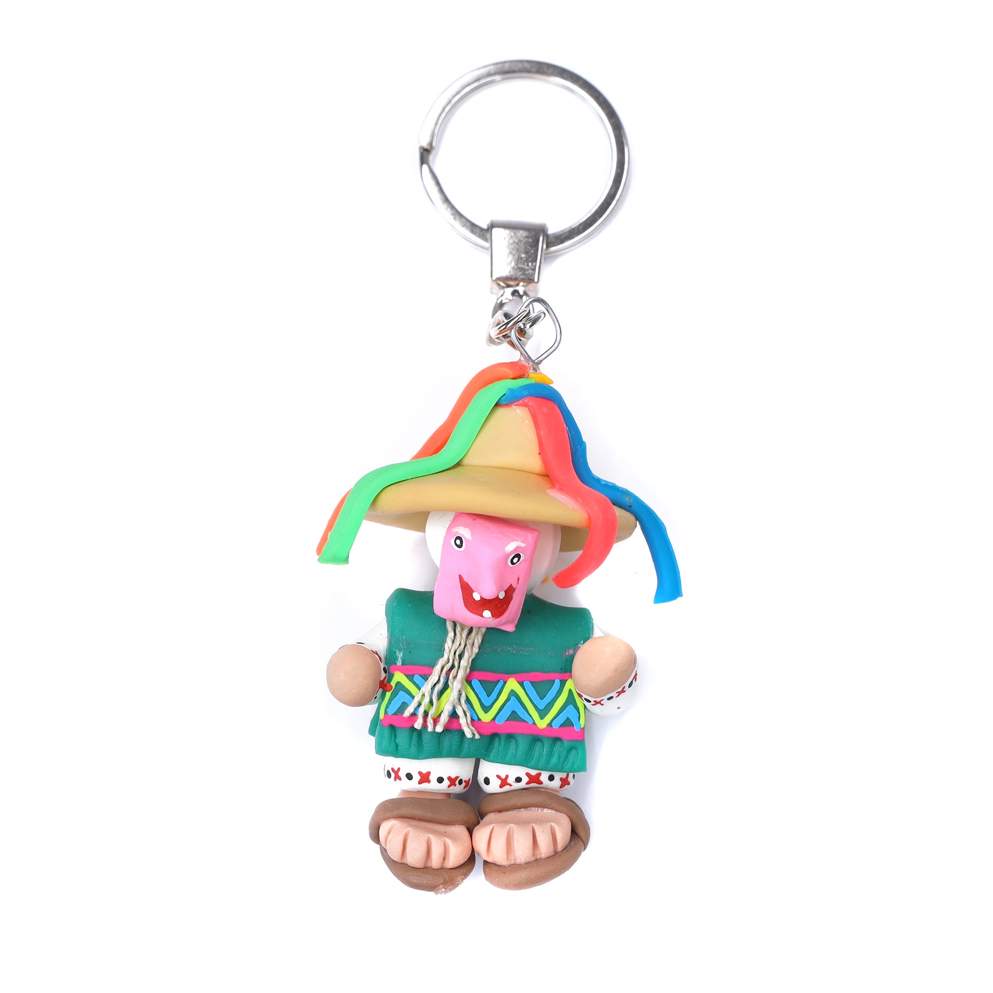 Cold Porcelain Clay Danza de Los Viejitos Keychain | Lolo Mexican