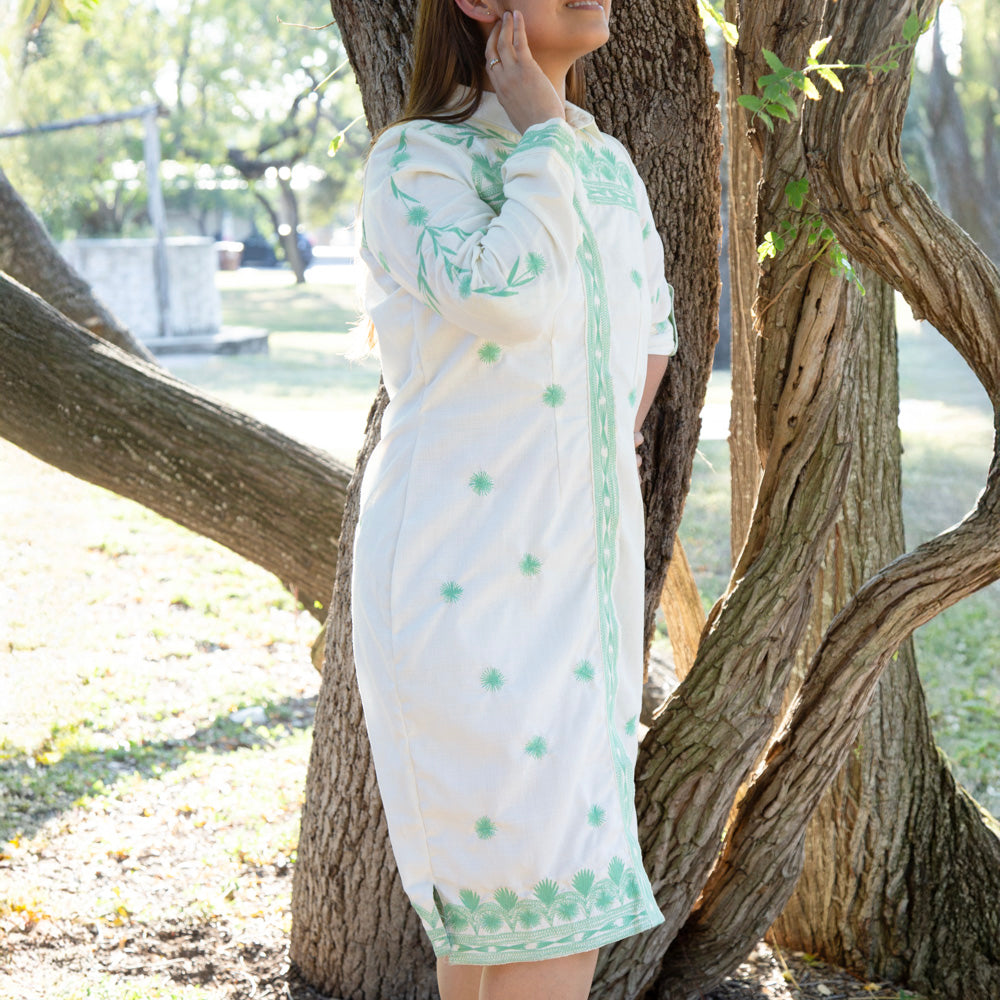 Jëëjn Long Sleeve Button Up Dress Tlahuitoltepec