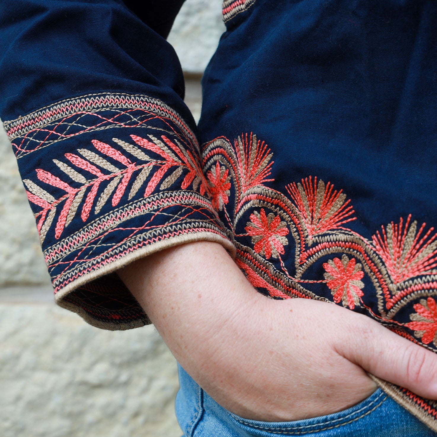 Xuuxy Embroidered 3/4 Sleeve Blouse | Lolo Mexican Mercadito