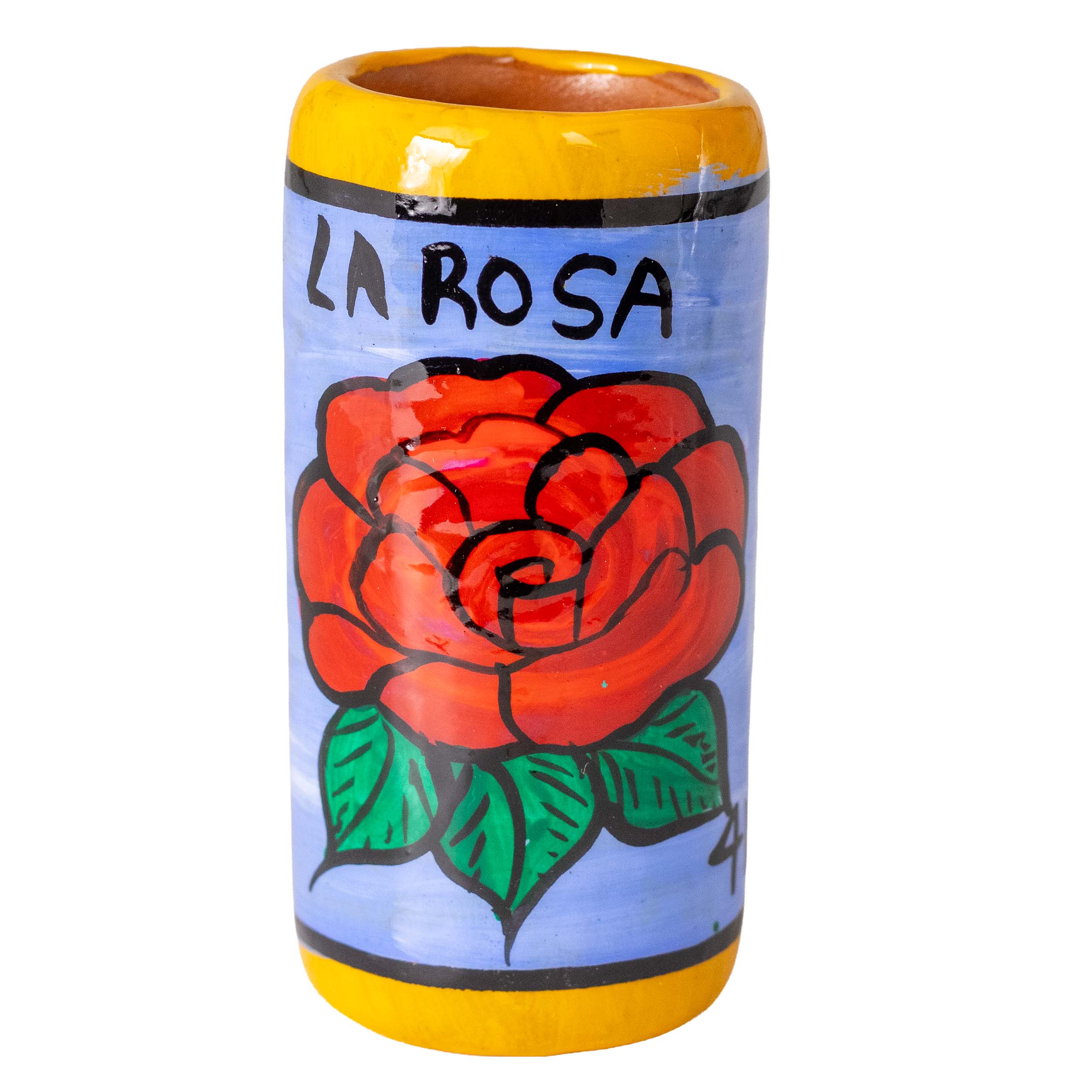 Lotería Hand-painted Clay Shot Glass