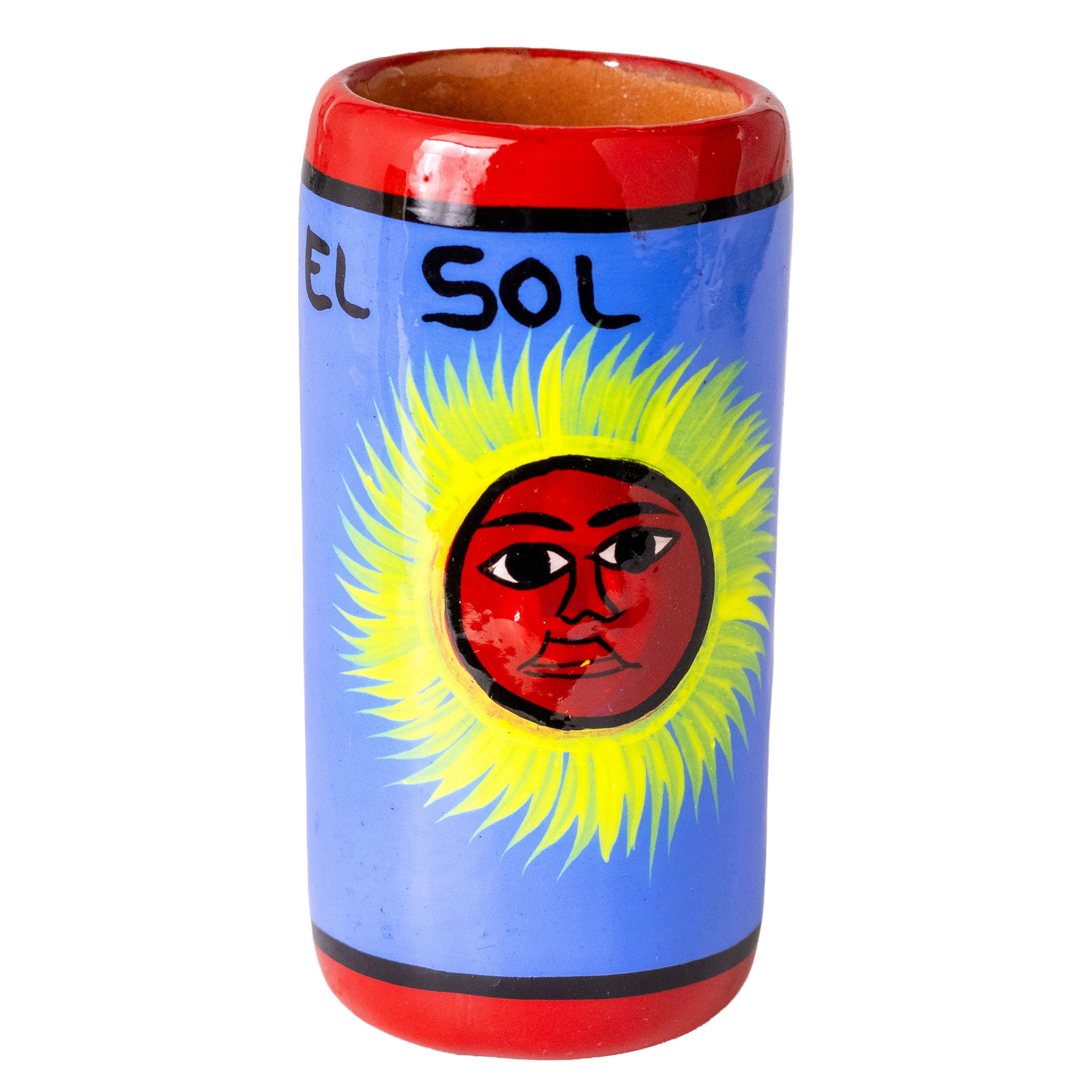 Lotería Hand-painted Clay Shot Glass