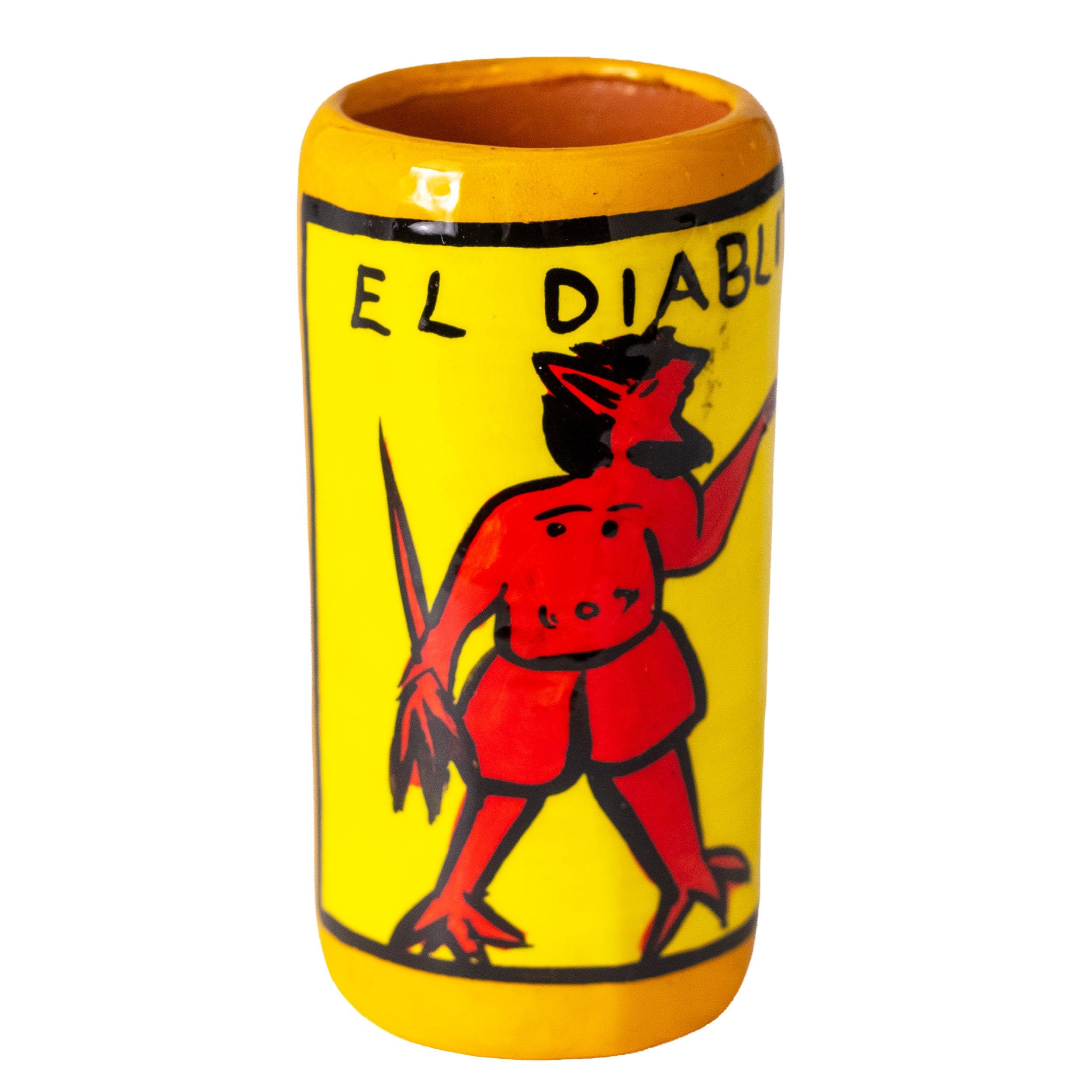 Lotería Hand-painted Clay Shot Glass