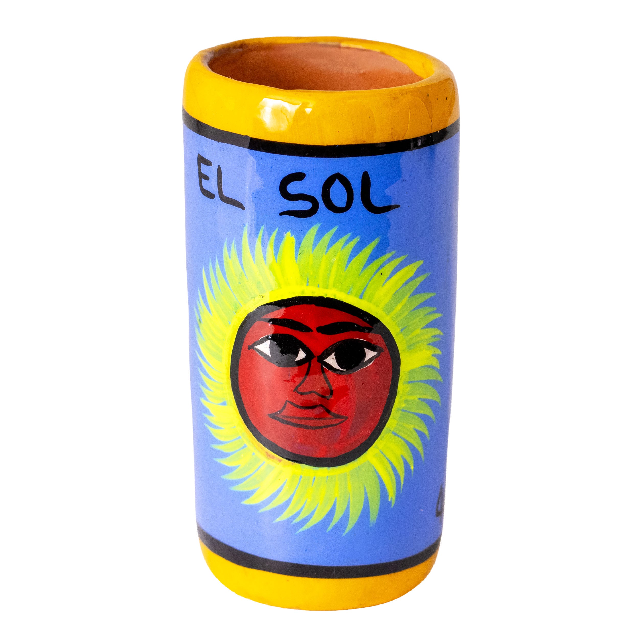 Lotería Hand-painted Clay Shot Glass
