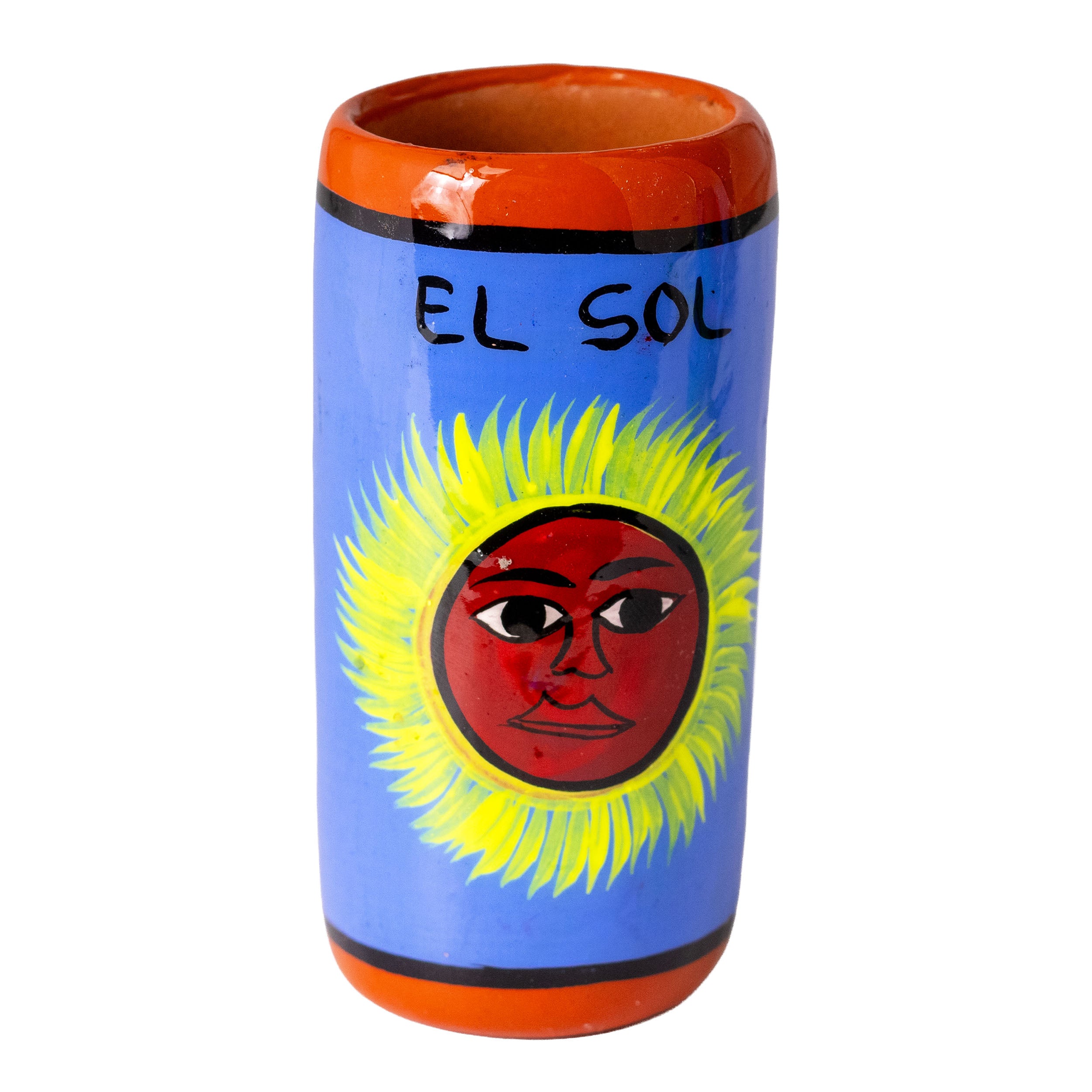 Lotería Hand-painted Clay Shot Glass