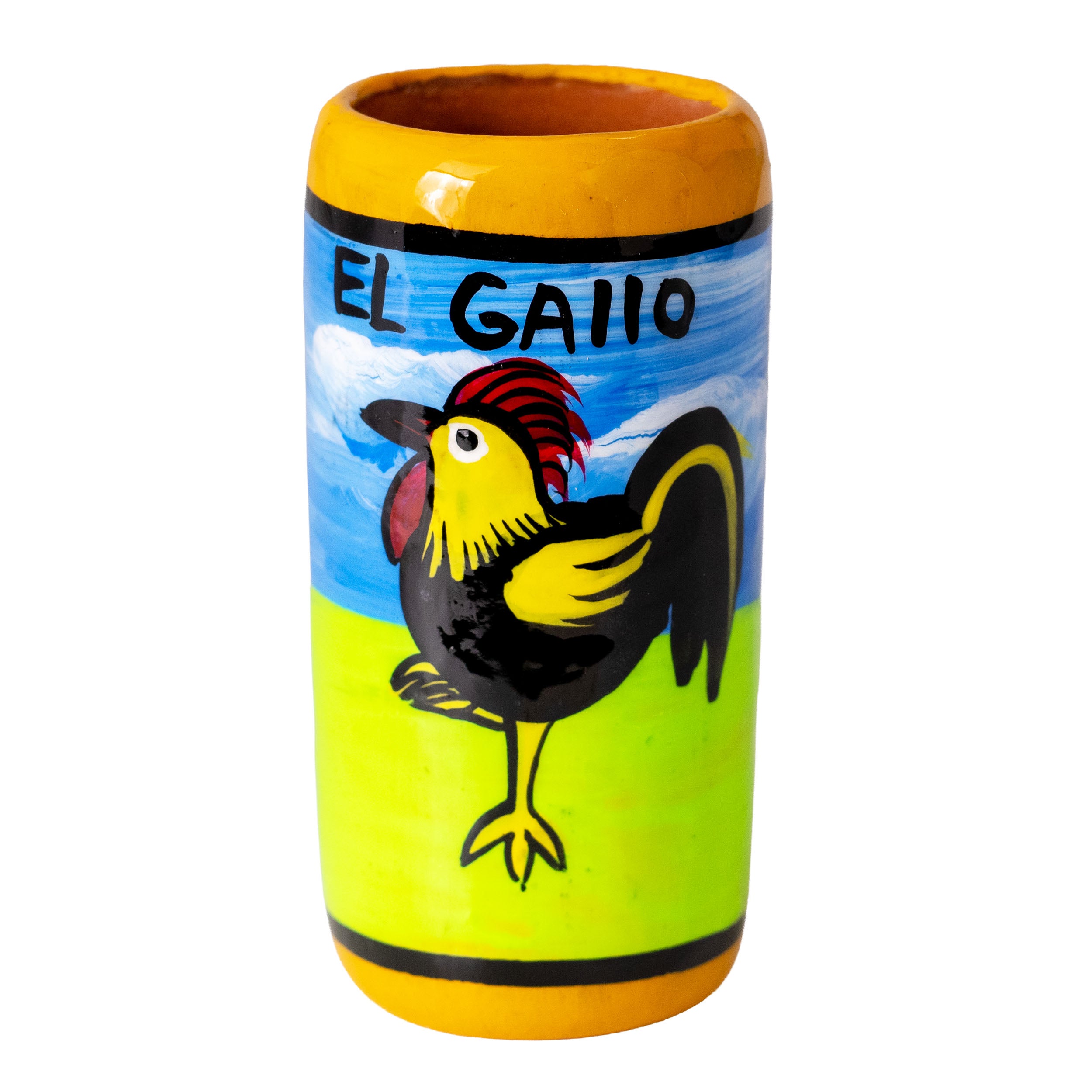 Lotería Hand-painted Clay Shot Glass