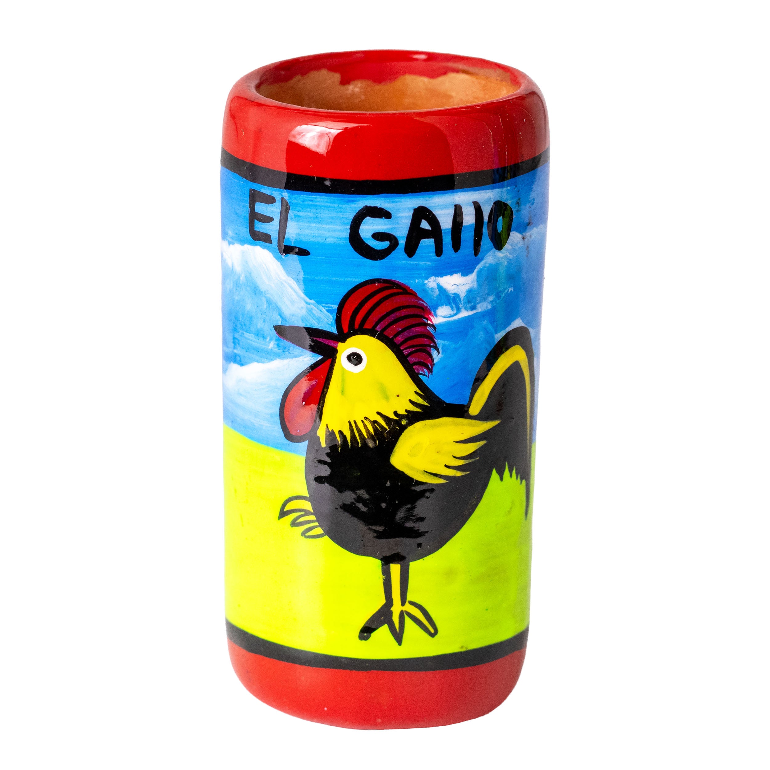 Lotería Hand-painted Clay Shot Glass